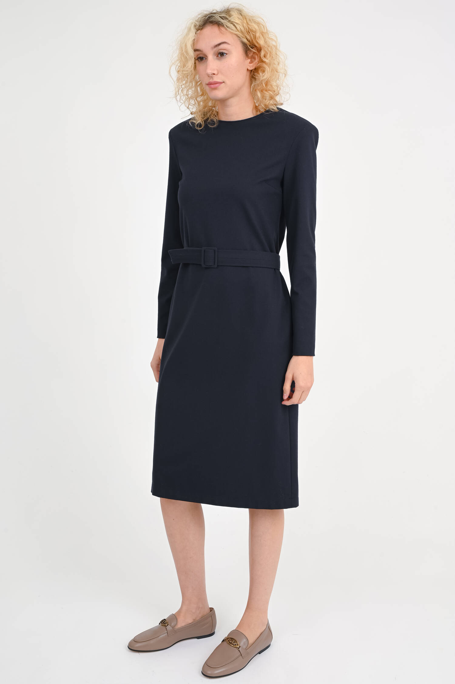 Kleid aus Viskose-Mix in Navy