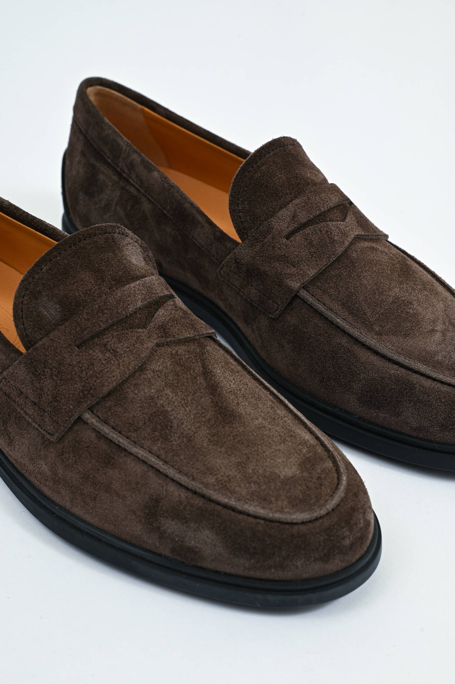 Mocassin aus Velourleder in Braun