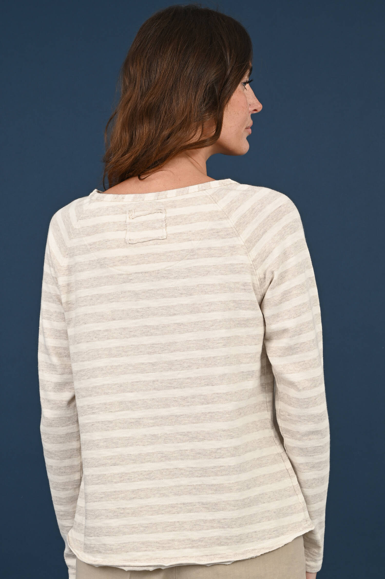 Ringelpullover in Light Beige Melange/Ecru Ringelpullover in Light Beige Melange/Ecru