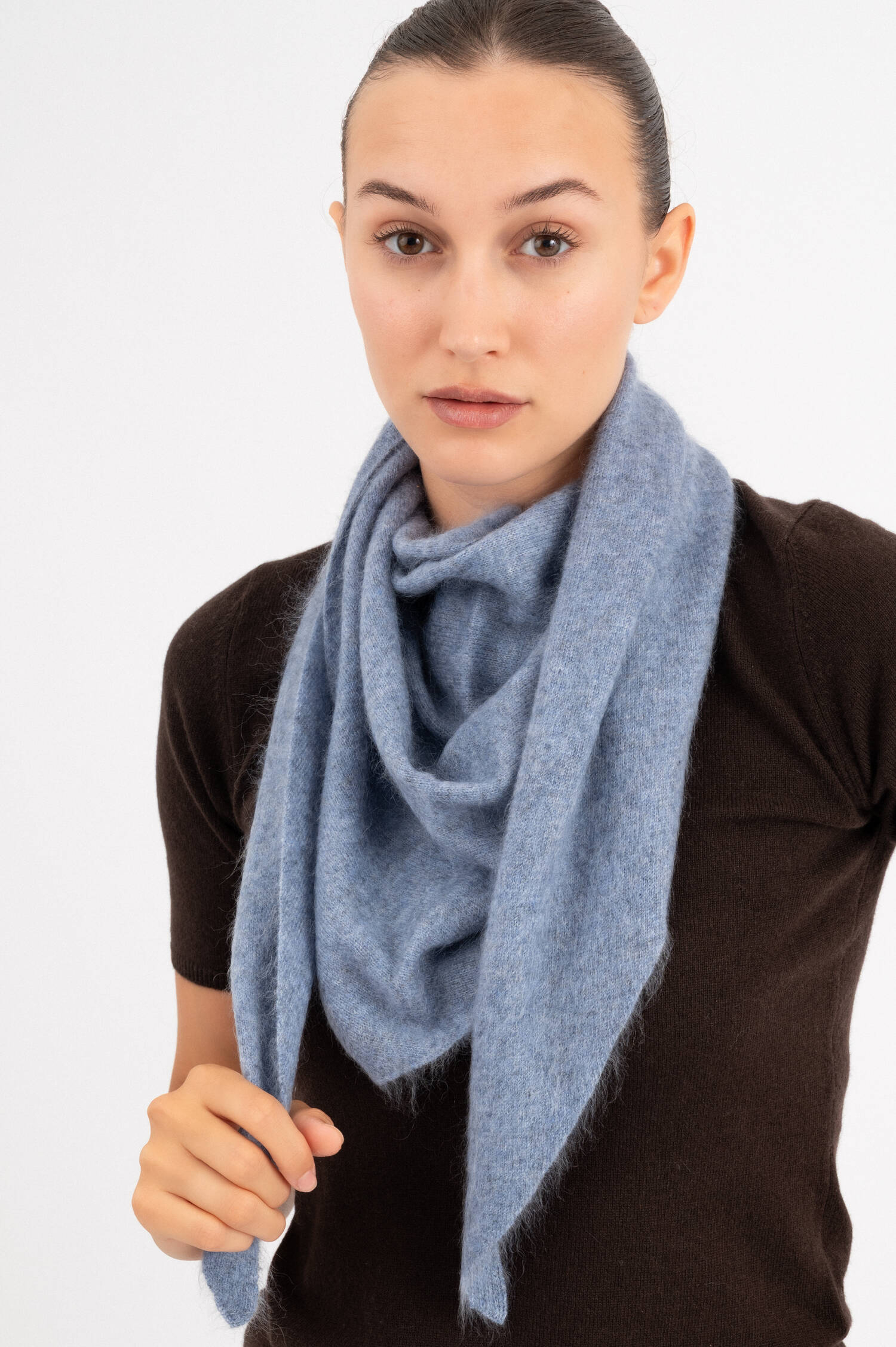 Cashmere-Woll Dreieckstuch in Blau Cashmere-Woll Dreieckstuch in Blau