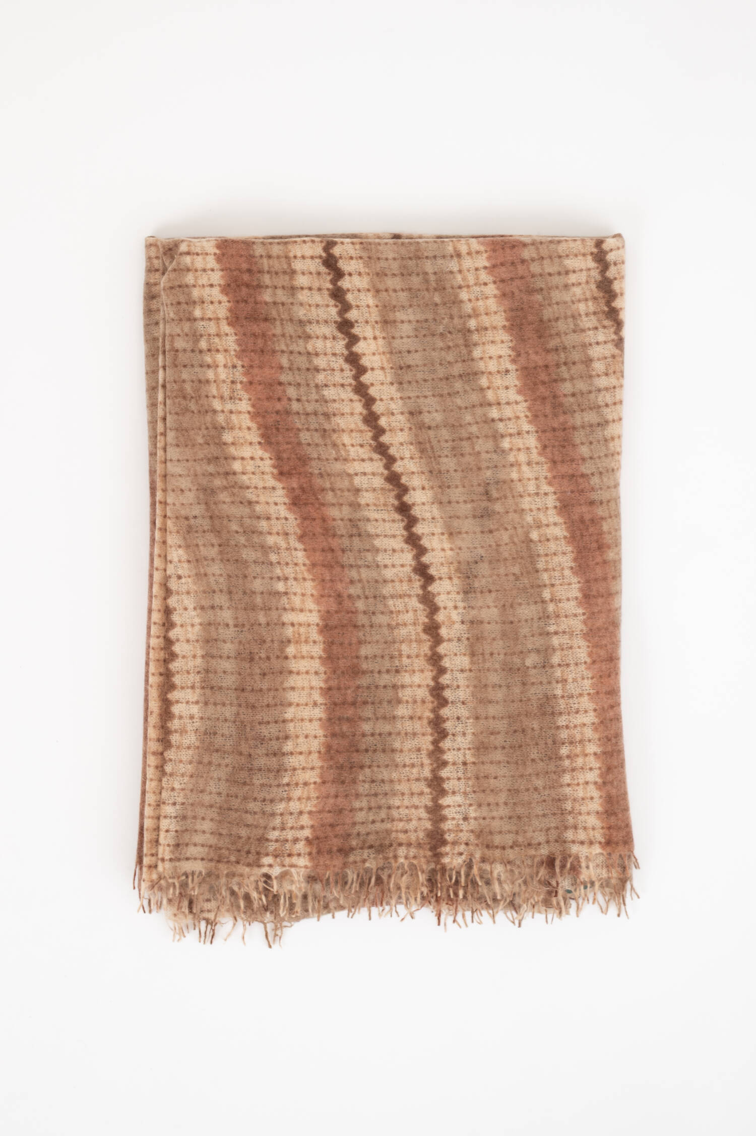 Cashmere-Schal mit Print in Braun