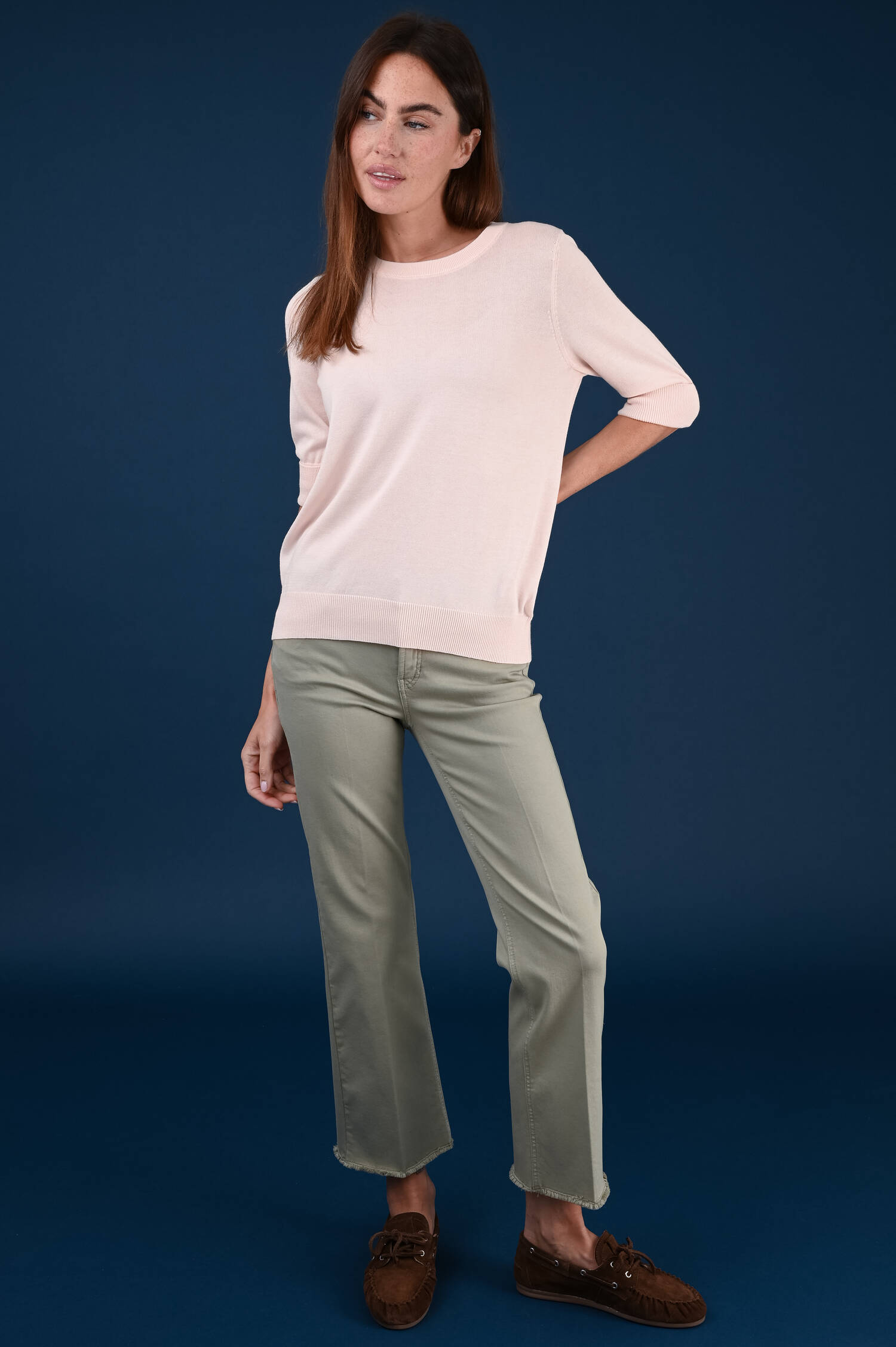 Leichtes Strickshirt in Glossrosa