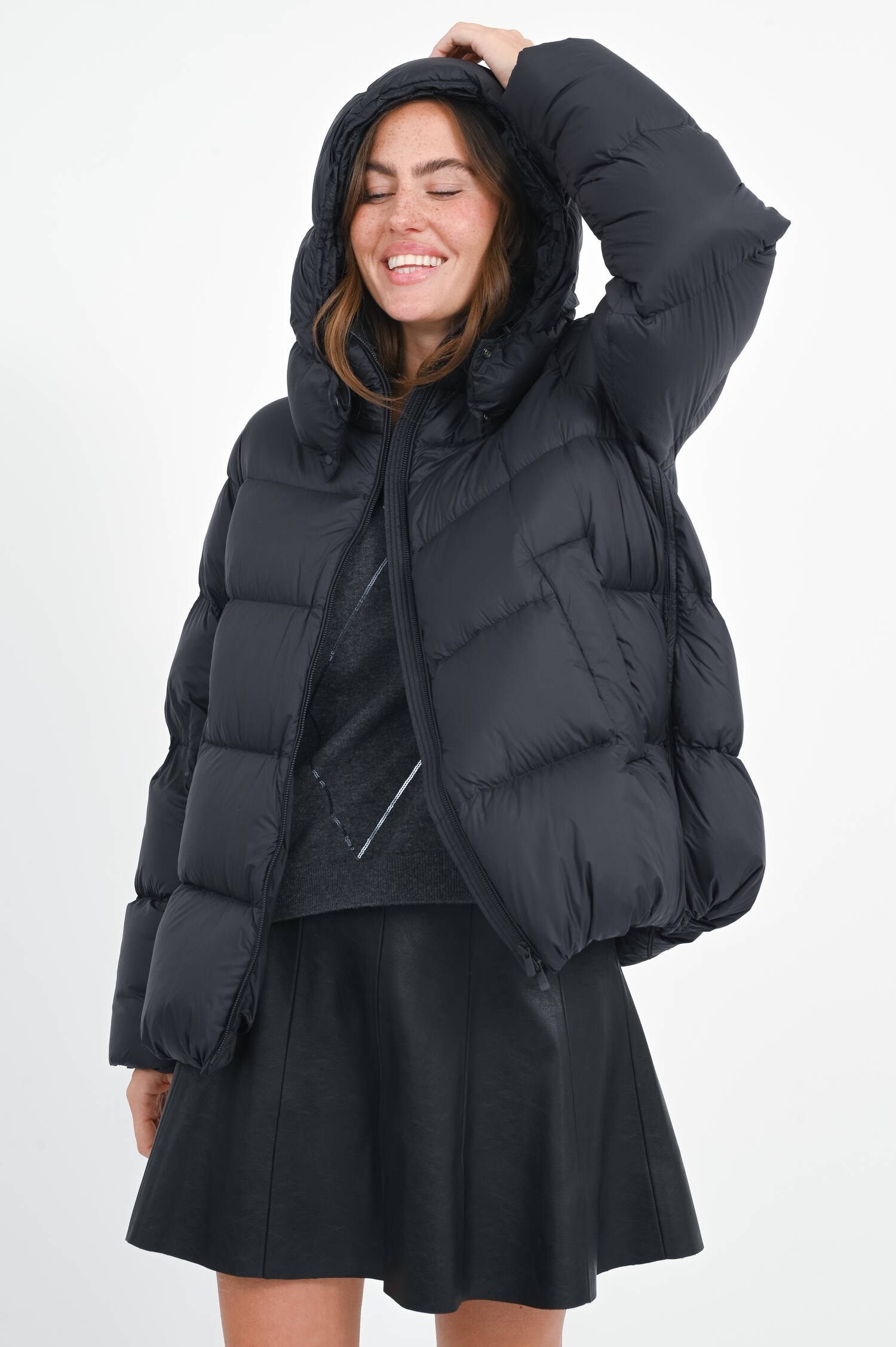 Oversized Daunenjacke in Black