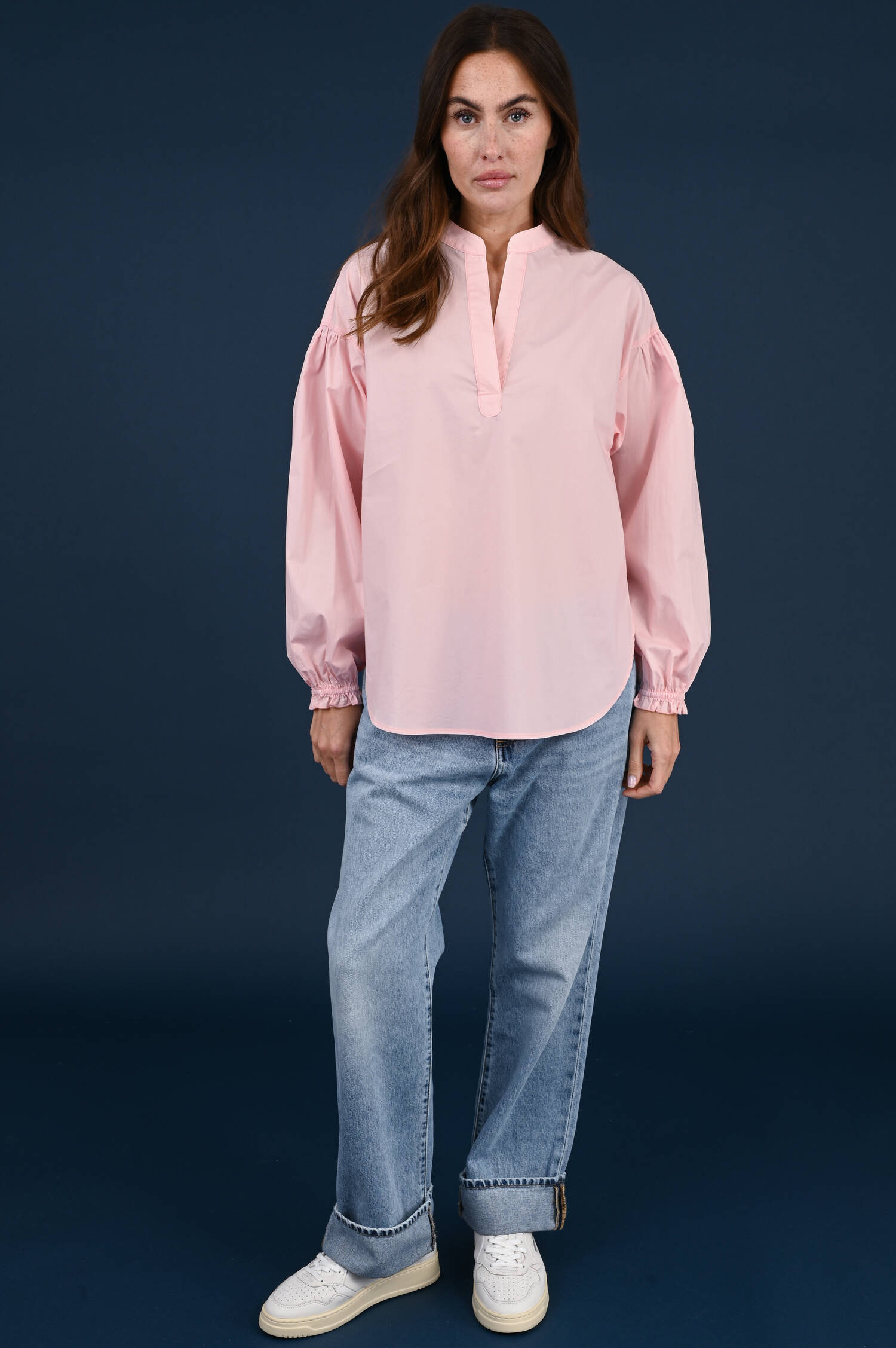 Bluse HAPPY in Flamingo-Rosa