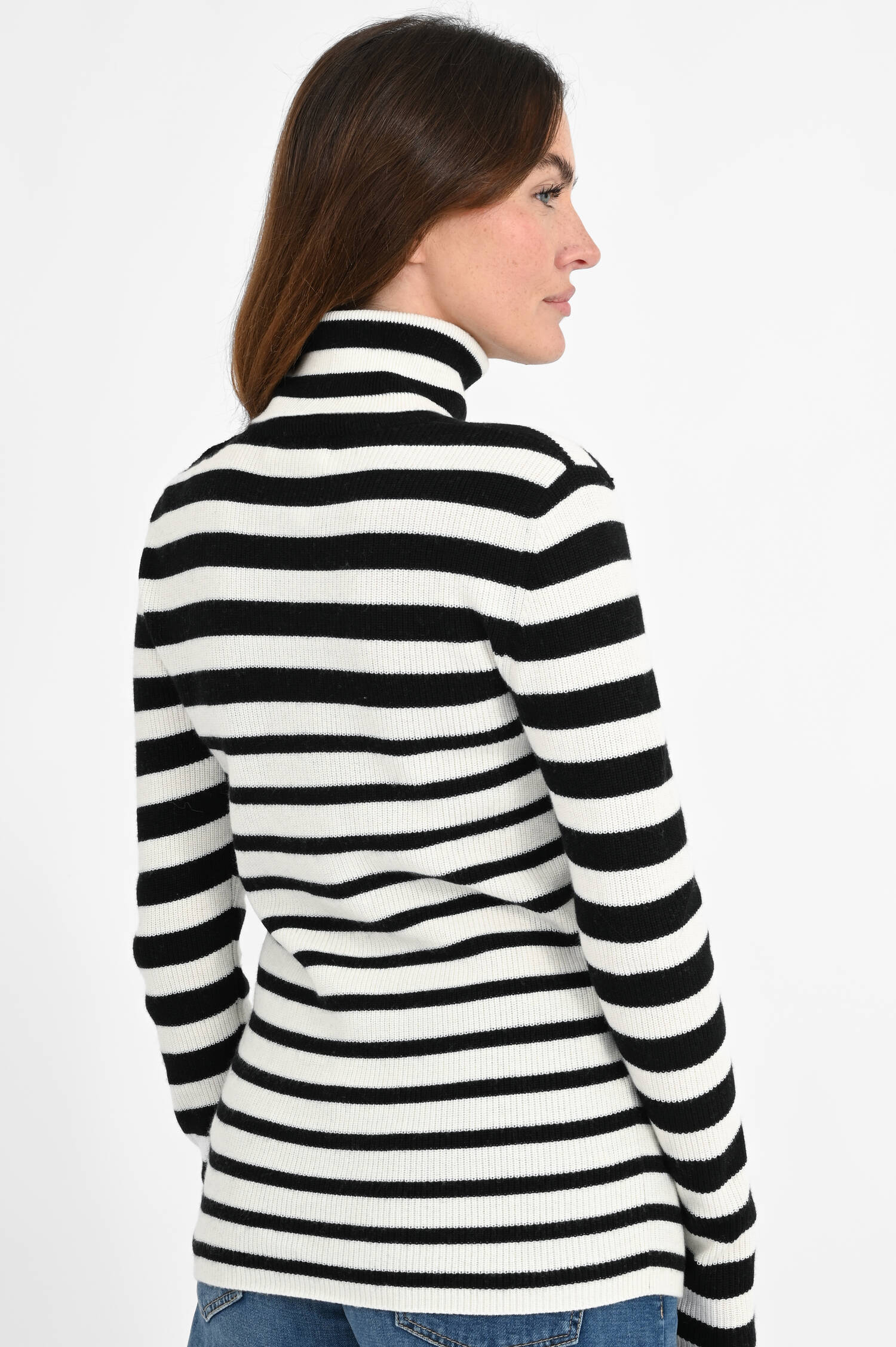 Pullover SABRINE in Weiß/Schwarz gestreift Pullover SABRINE in Weiß/Schwarz gestreift