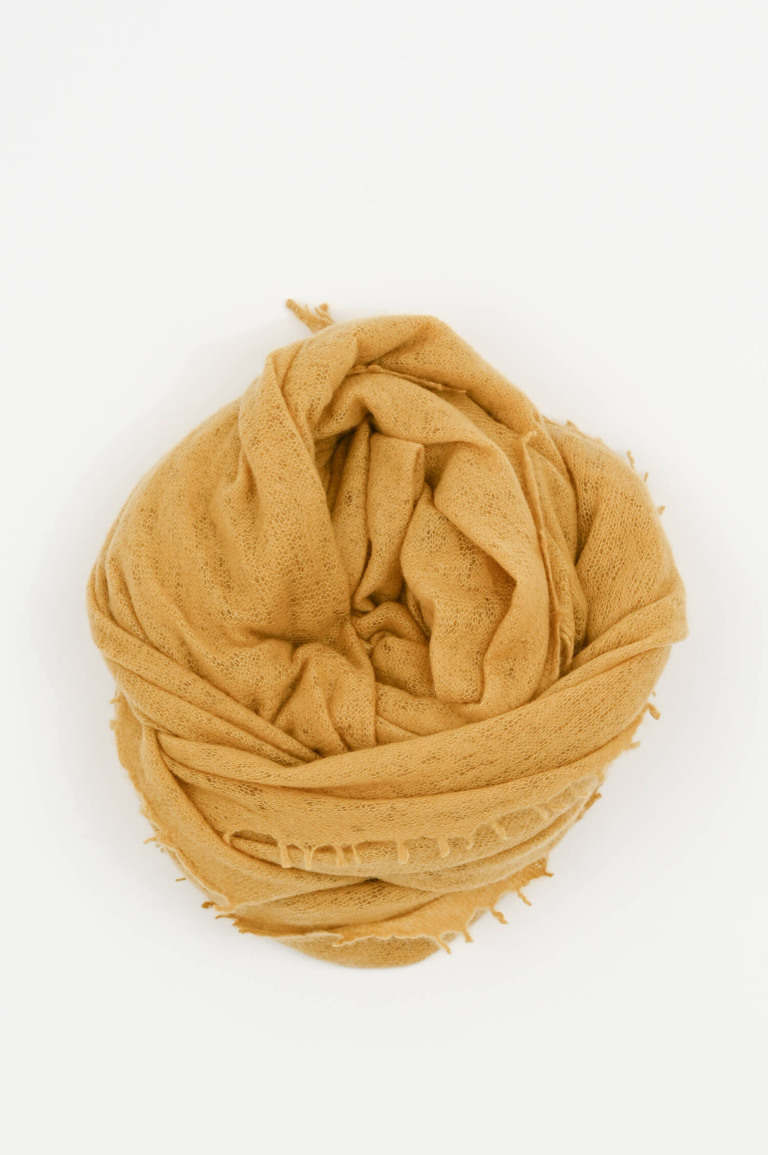 Cashmere Schal mit Fransenkante in Korngelb