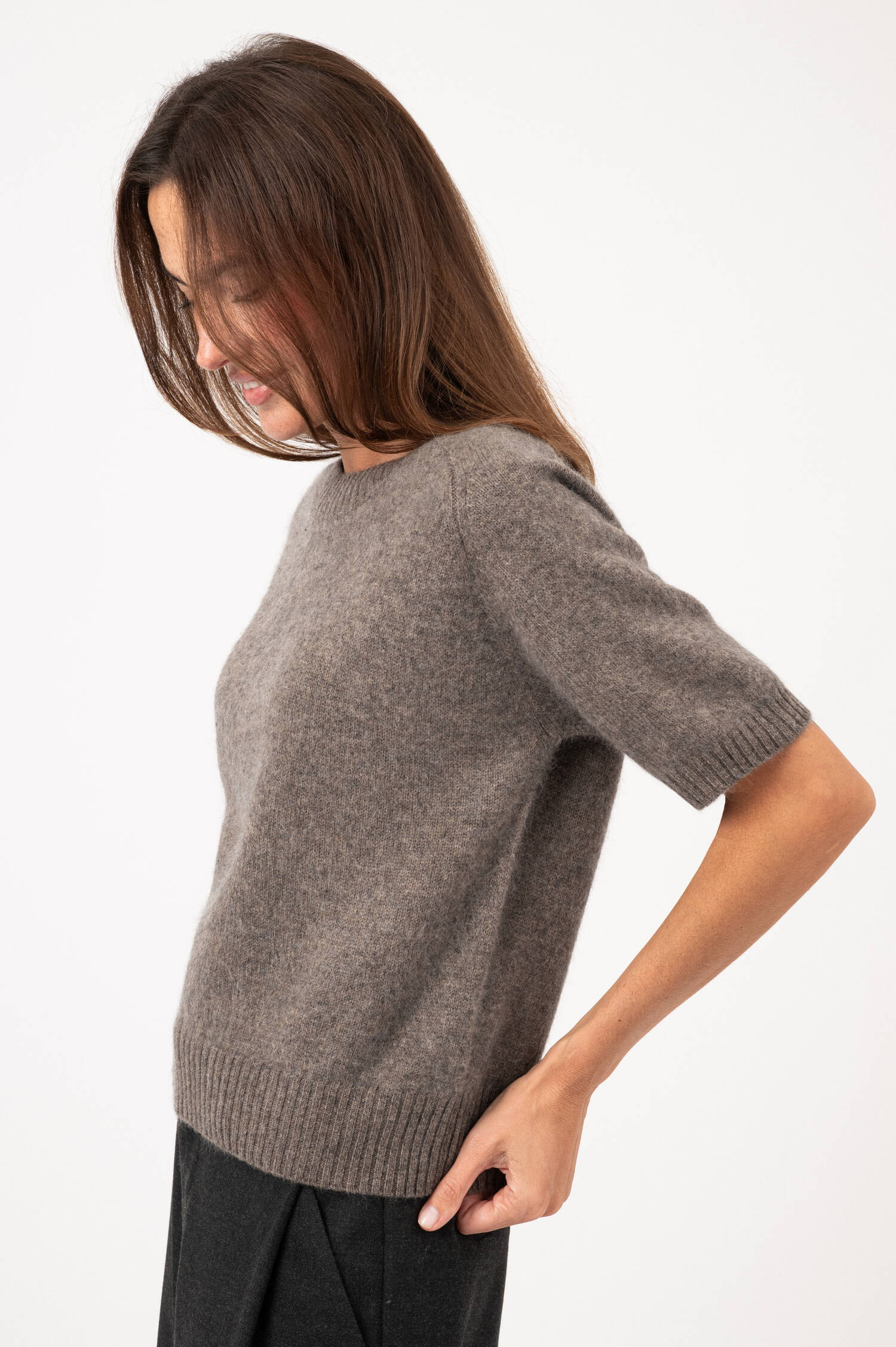 Woll-Cashmere-Pullover ANITA in Braun meliert Woll-Cashmere-Pullover ANITA in Braun meliert