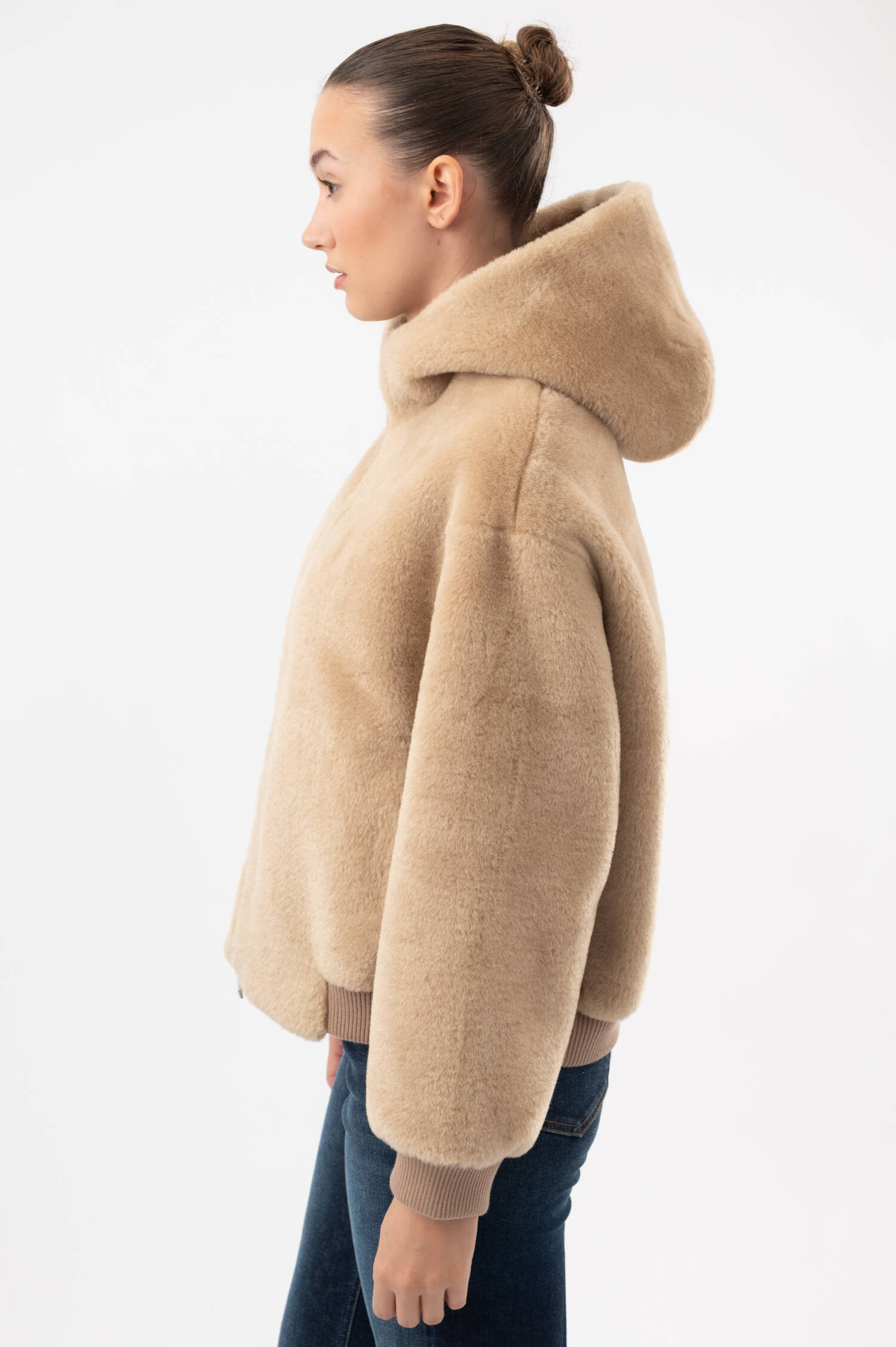 Faux-Shearling-Jacke SISSI in Beige