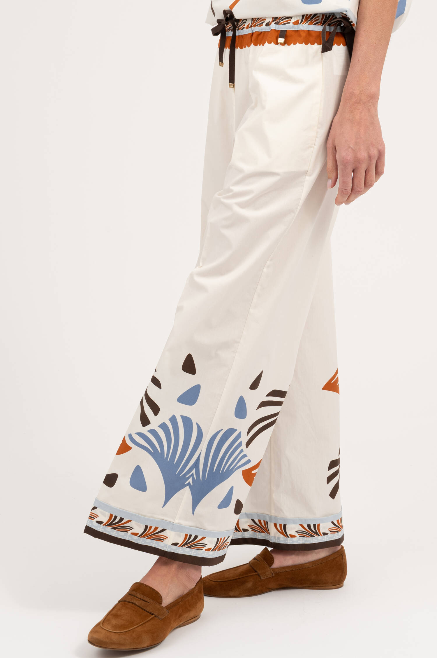 Culotte Hose mit Print in Weiß