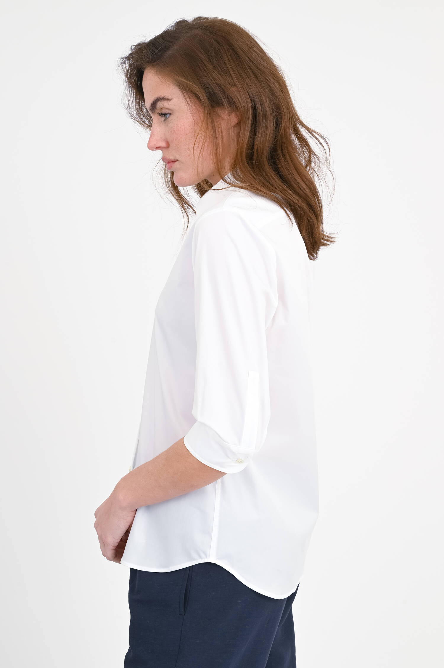 Klassische Bluse mit 3/4 Arm in Weiß Klassische Bluse mit 3/4 Arm in Weiß