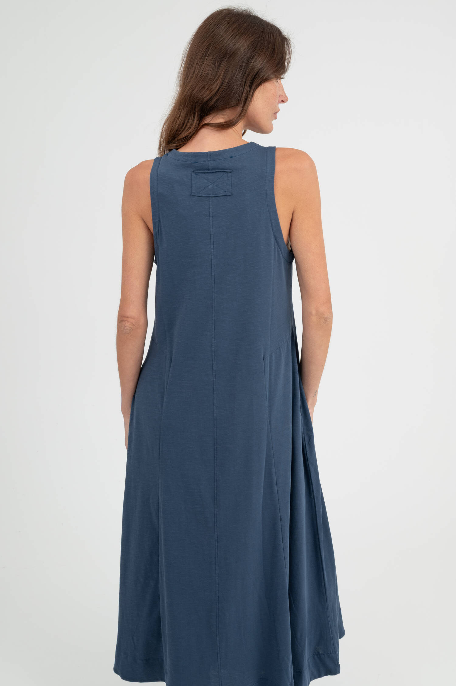 Midi Kleid in Blau meliert