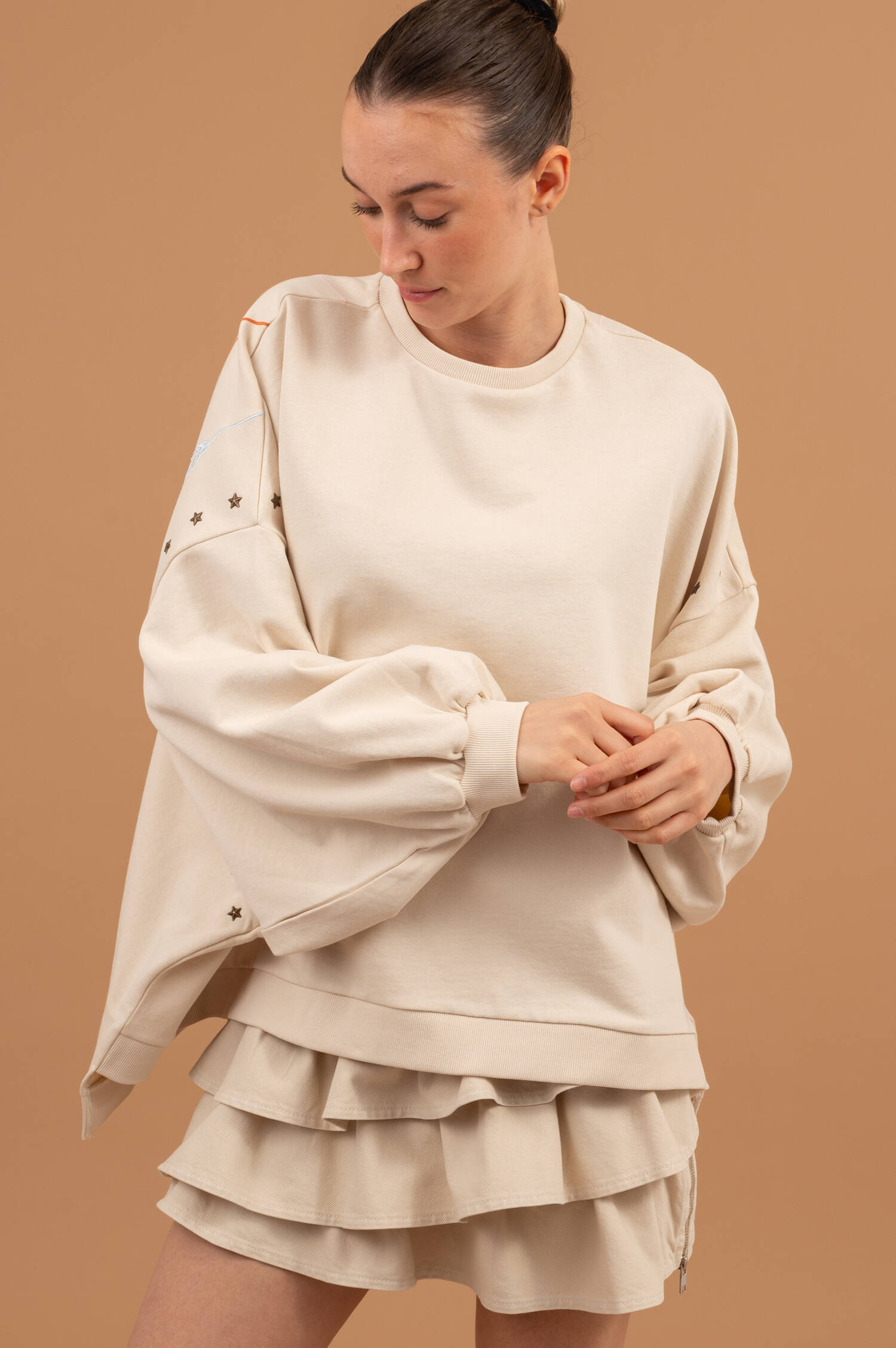 Oversized Sweater IZAR in Sand