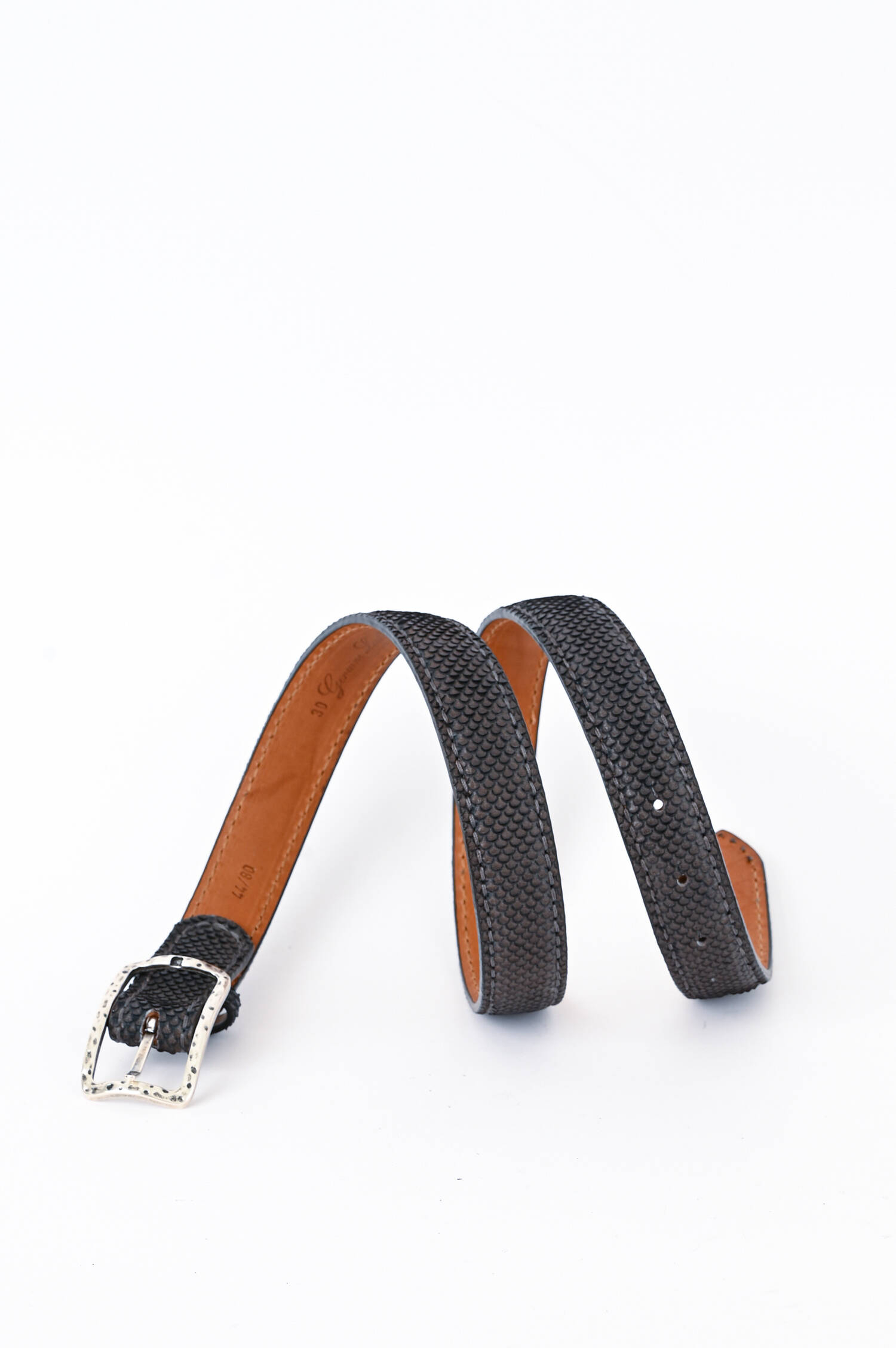 Schimmernder Ledergürtel in Anthrazit