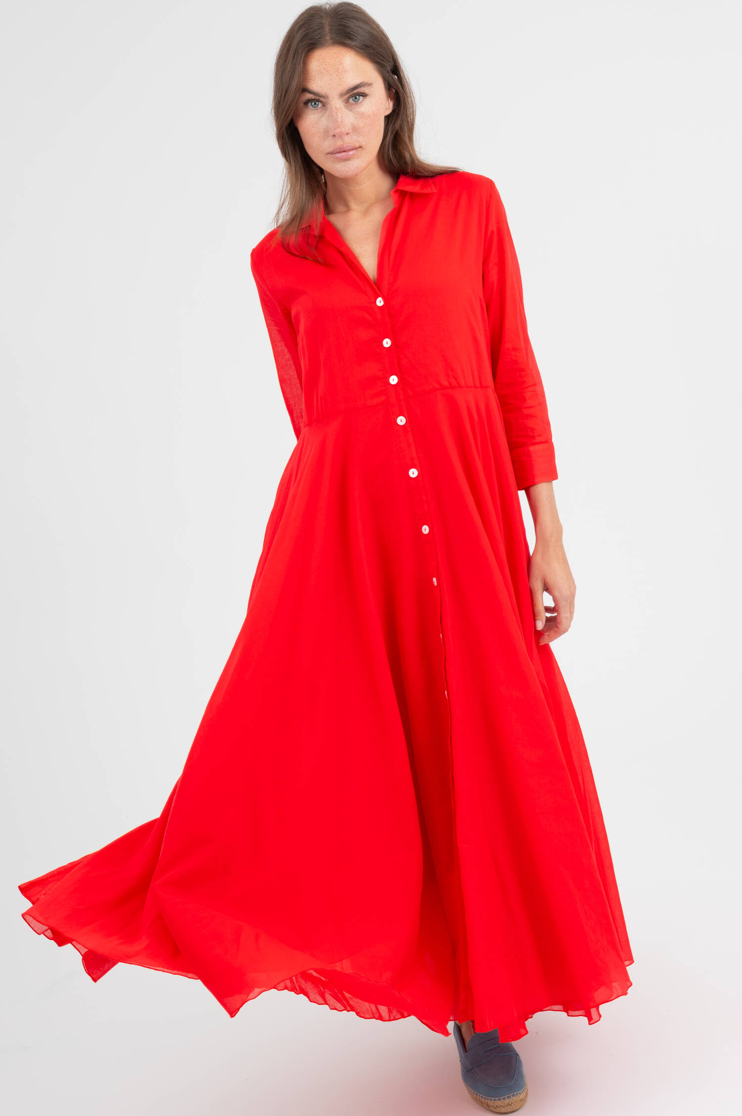 Baumwolle Kleid in Rot Baumwolle Kleid in Rot
