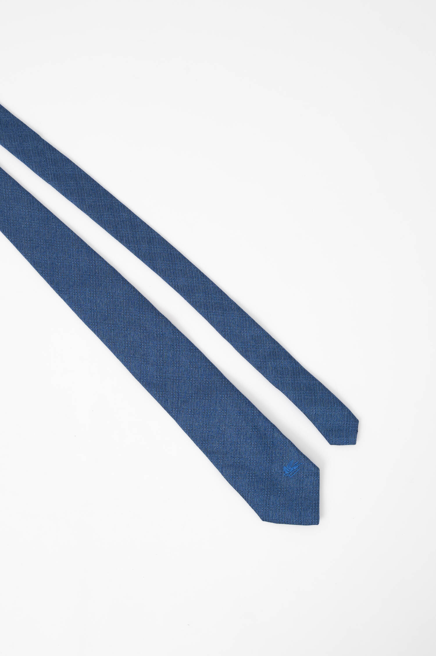 Strukturierte Seide-Krawatte in Blau