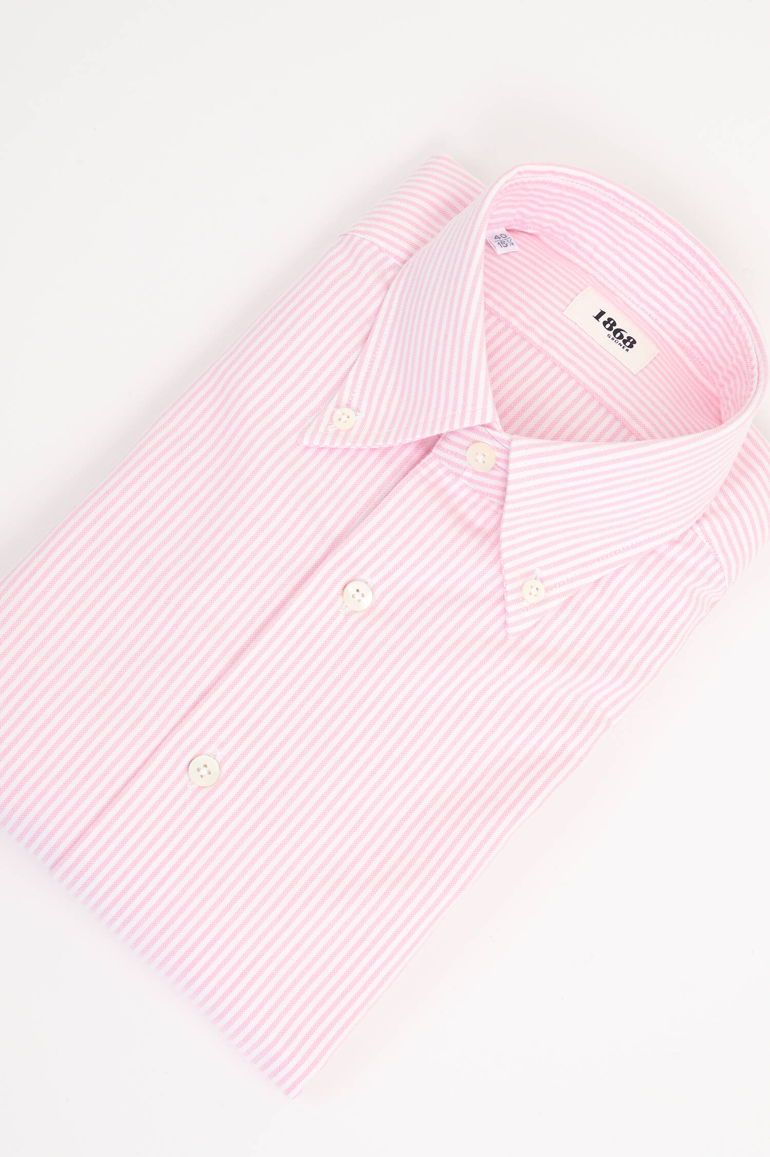 Gestreiftes Oxford Hemd in Weiß/Rosa