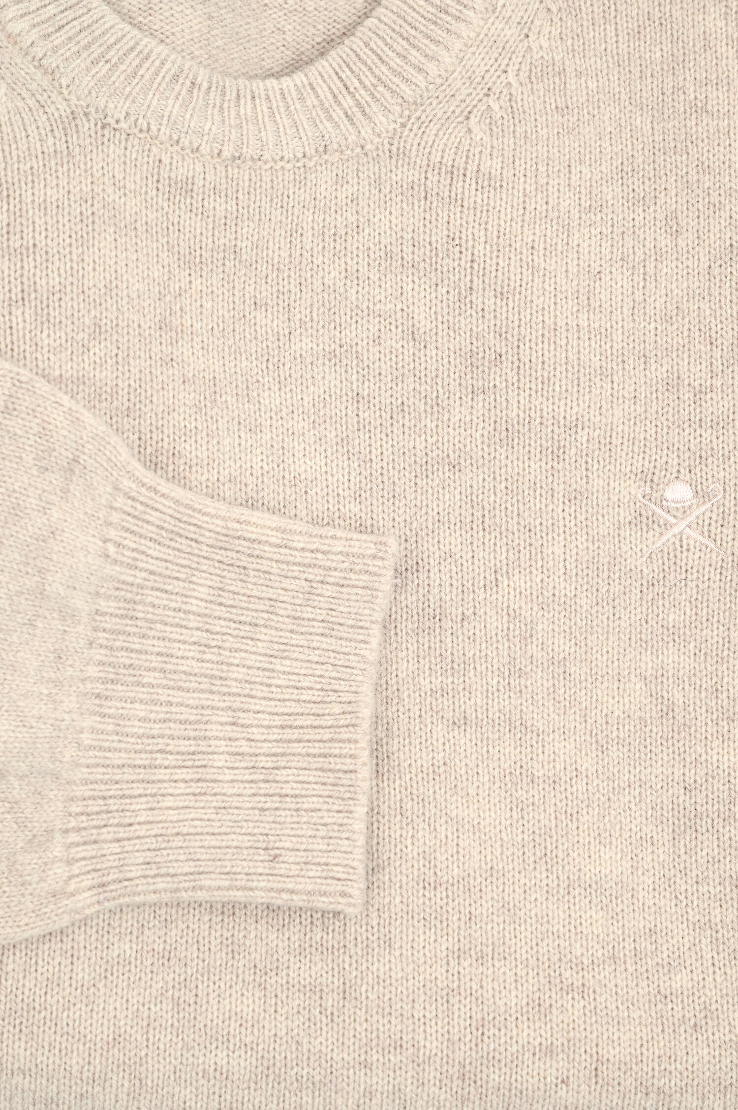 Pullover aus Lammwolle in Creme Pullover aus Lammwolle in Creme