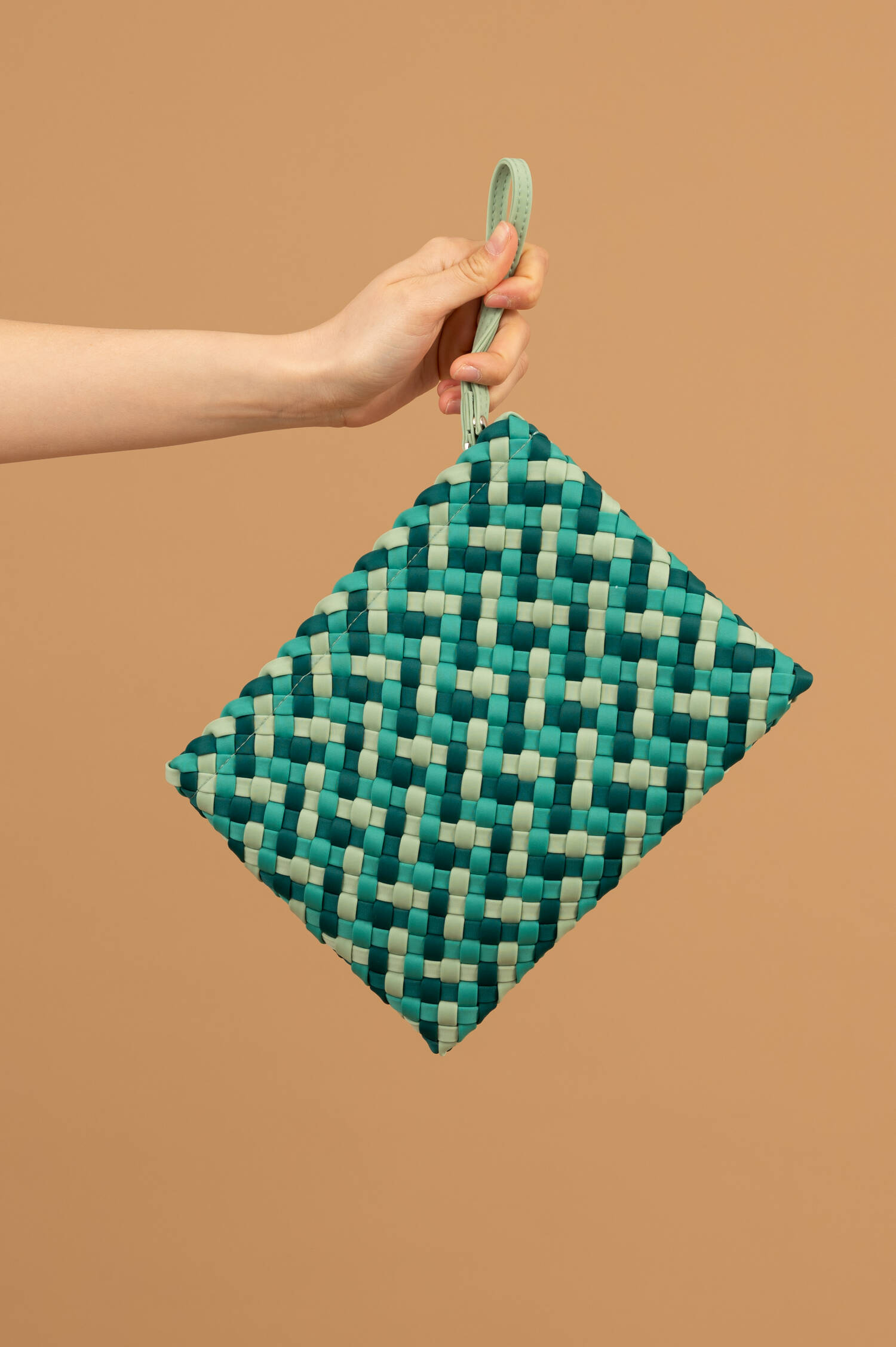 Neopren Clutch in Türkis/Grün Neopren Clutch in Türkis/Grün