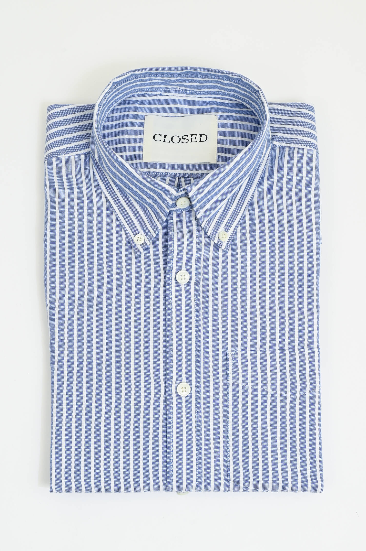 Gestreiftes Hemd aus Baumwolle in Blau/Weiß
