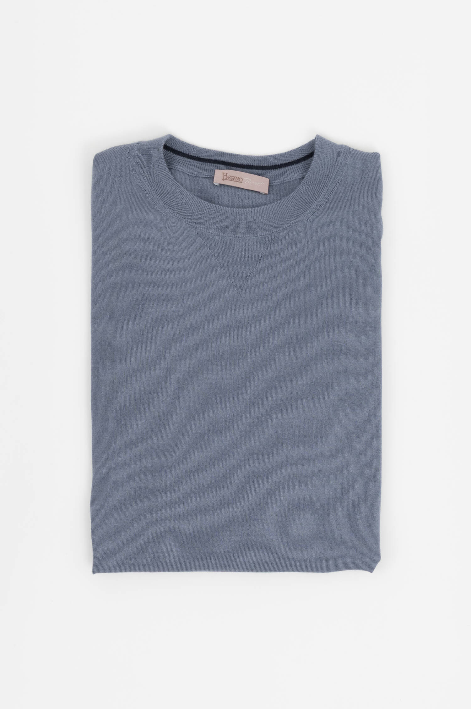 Woll-Seiden Pullover in Graublau