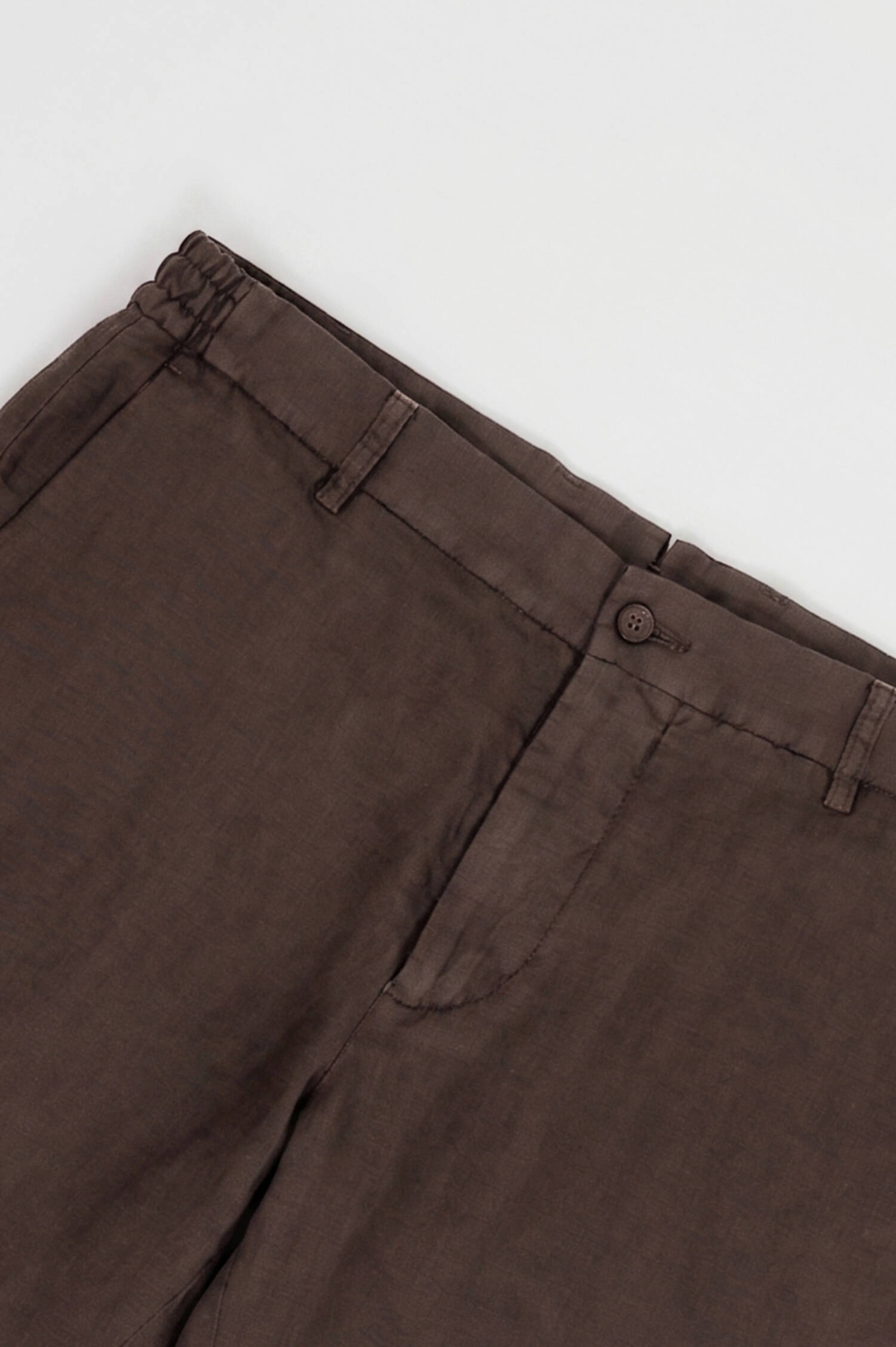 Leinen Bermuda in Braun