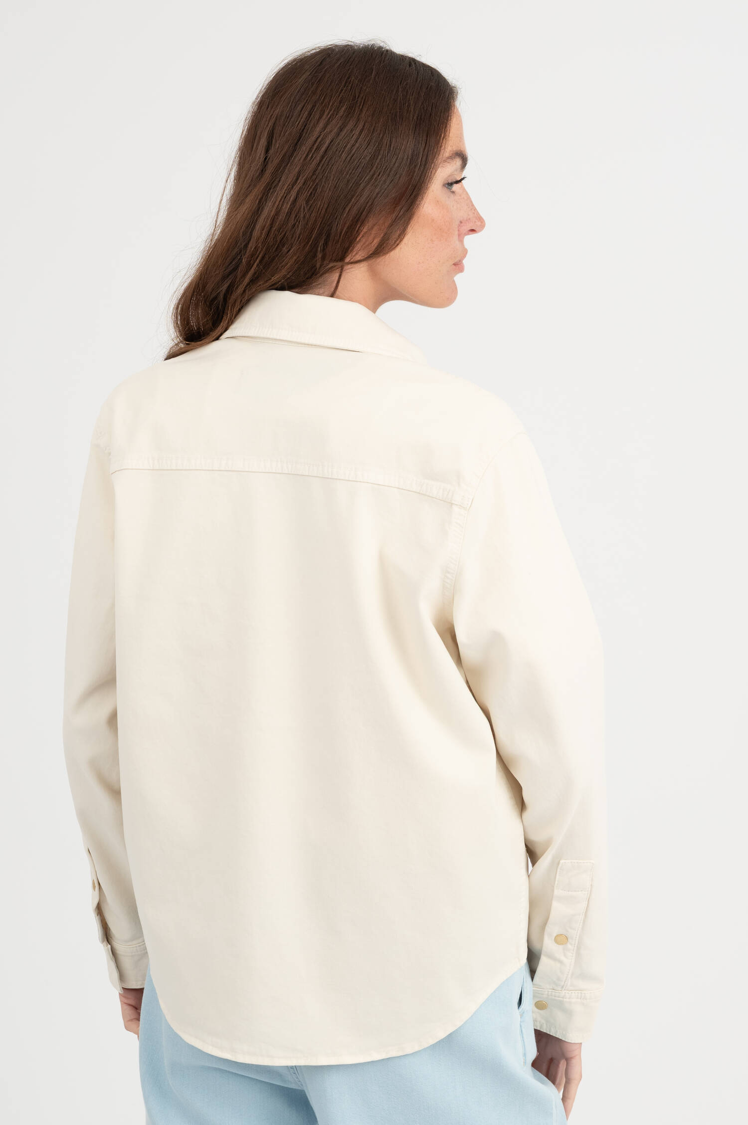 Denim Bluse in Off-White Denim Bluse in Off-White