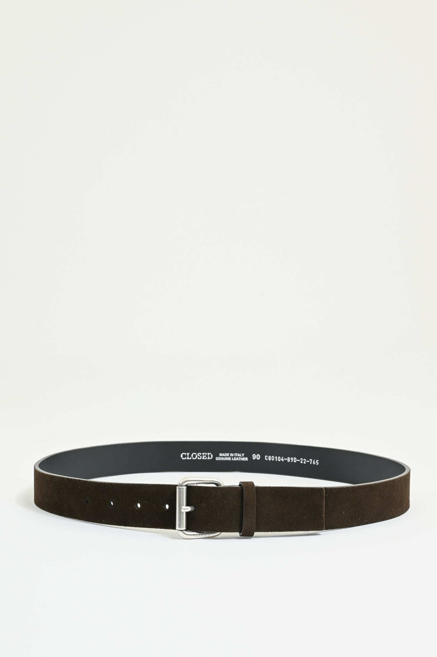 Gürtel aus Velour-Leder in Espresso Braun