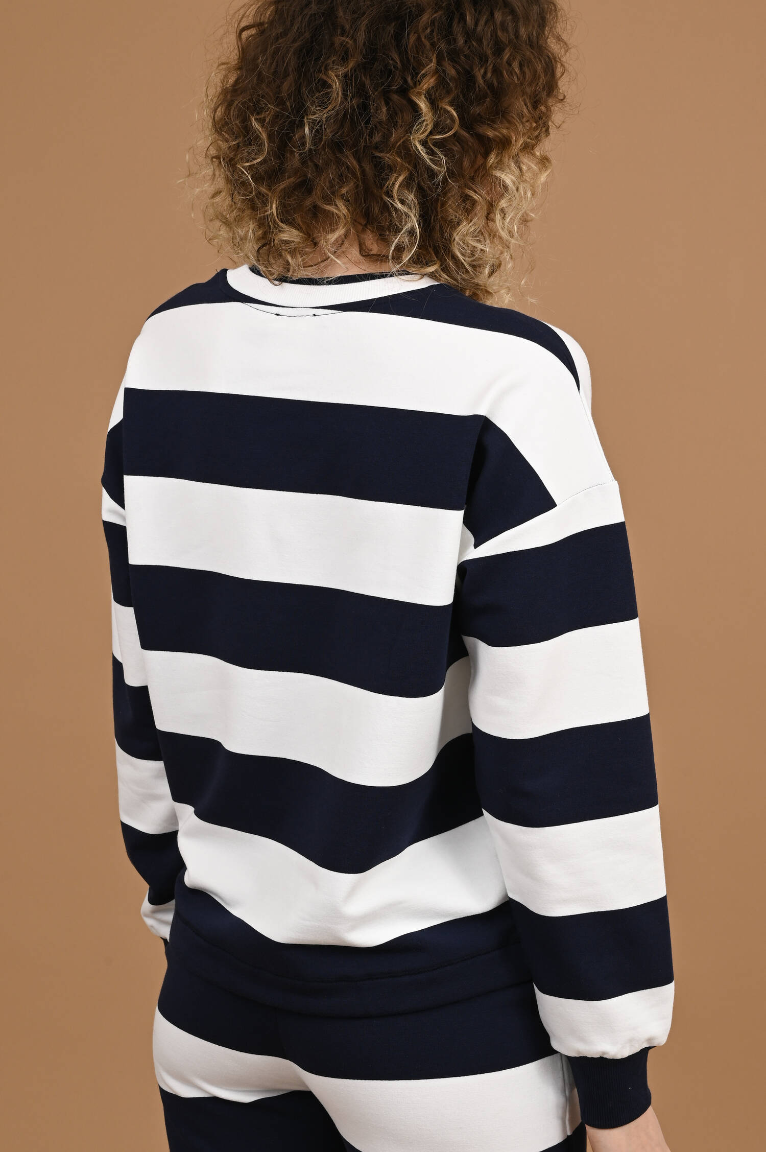 Sweater mit Meerestierpatch in Blau/Weiß gestreift