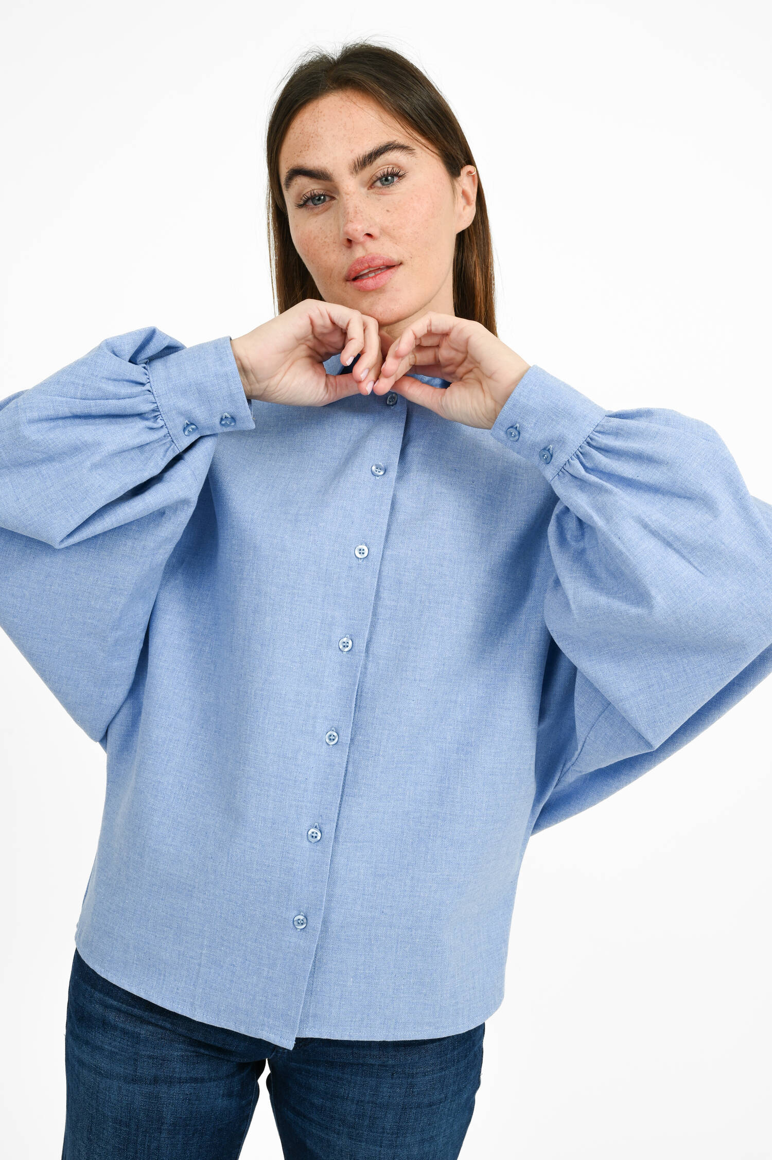 Flanellbluse in Light Blue Flanellbluse in Light Blue