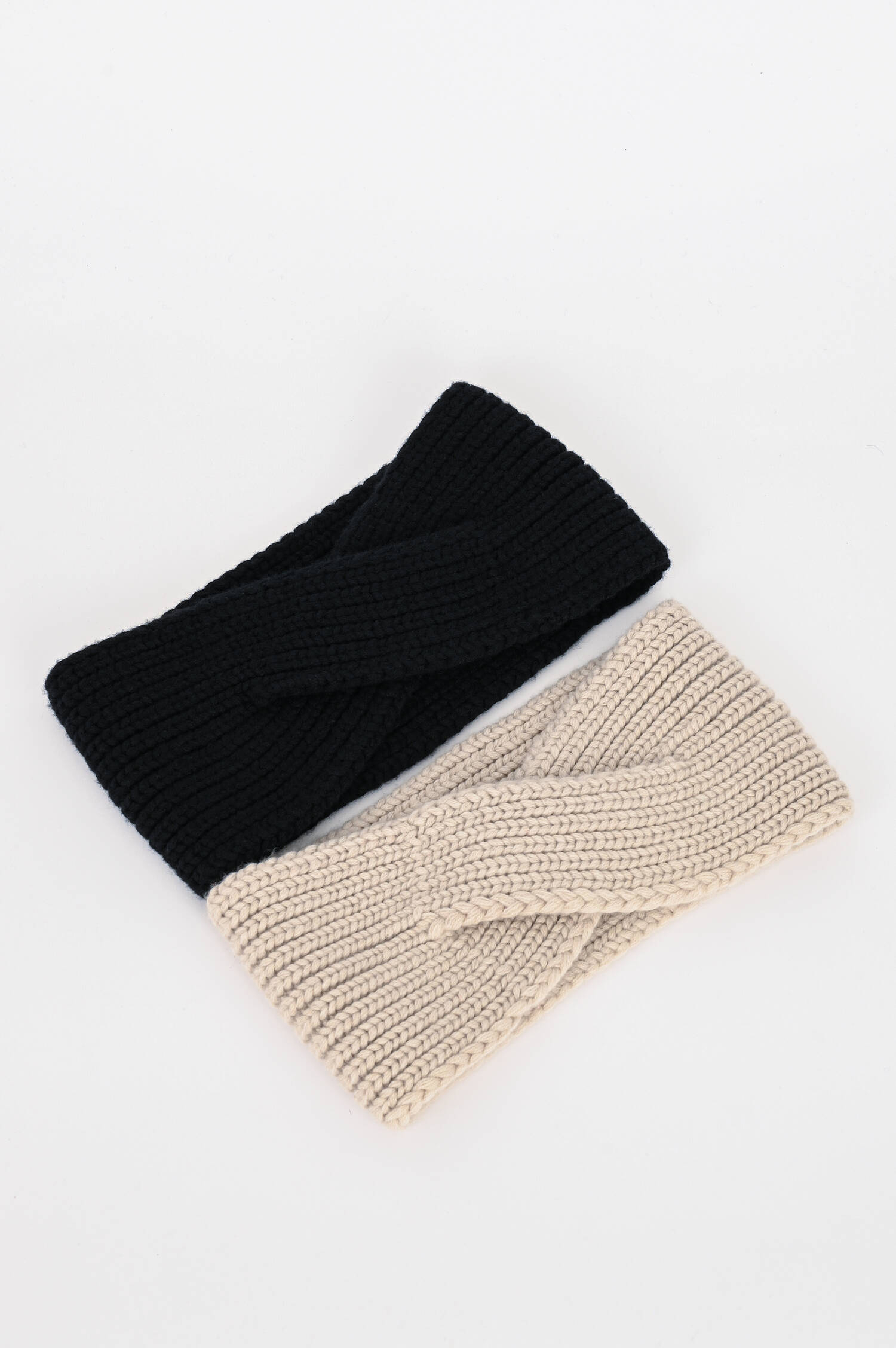 Cashmere Stirnband mit Twist in Schwarz Cashmere Stirnband mit Twist in Schwarz