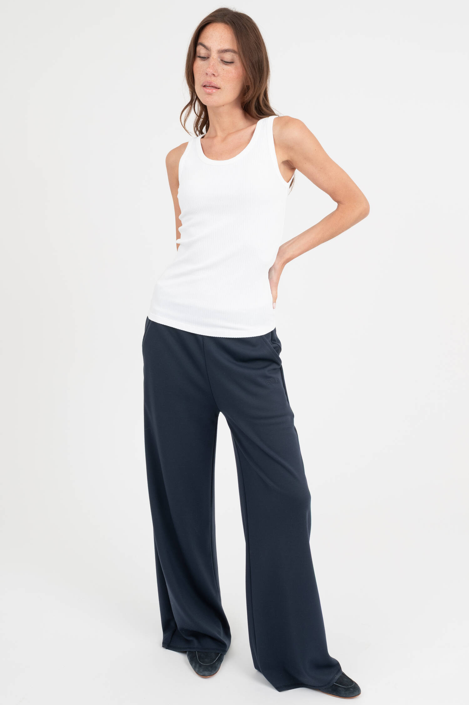 Rippstrick Tanktop ELLA in Weiß