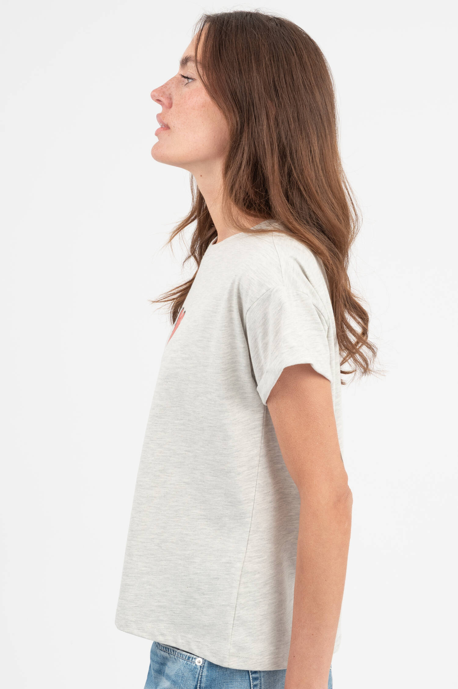 T-Shirt mit Big Heart Illustration in Grau meliert T-Shirt mit Big Heart Illustration in Grau meliert