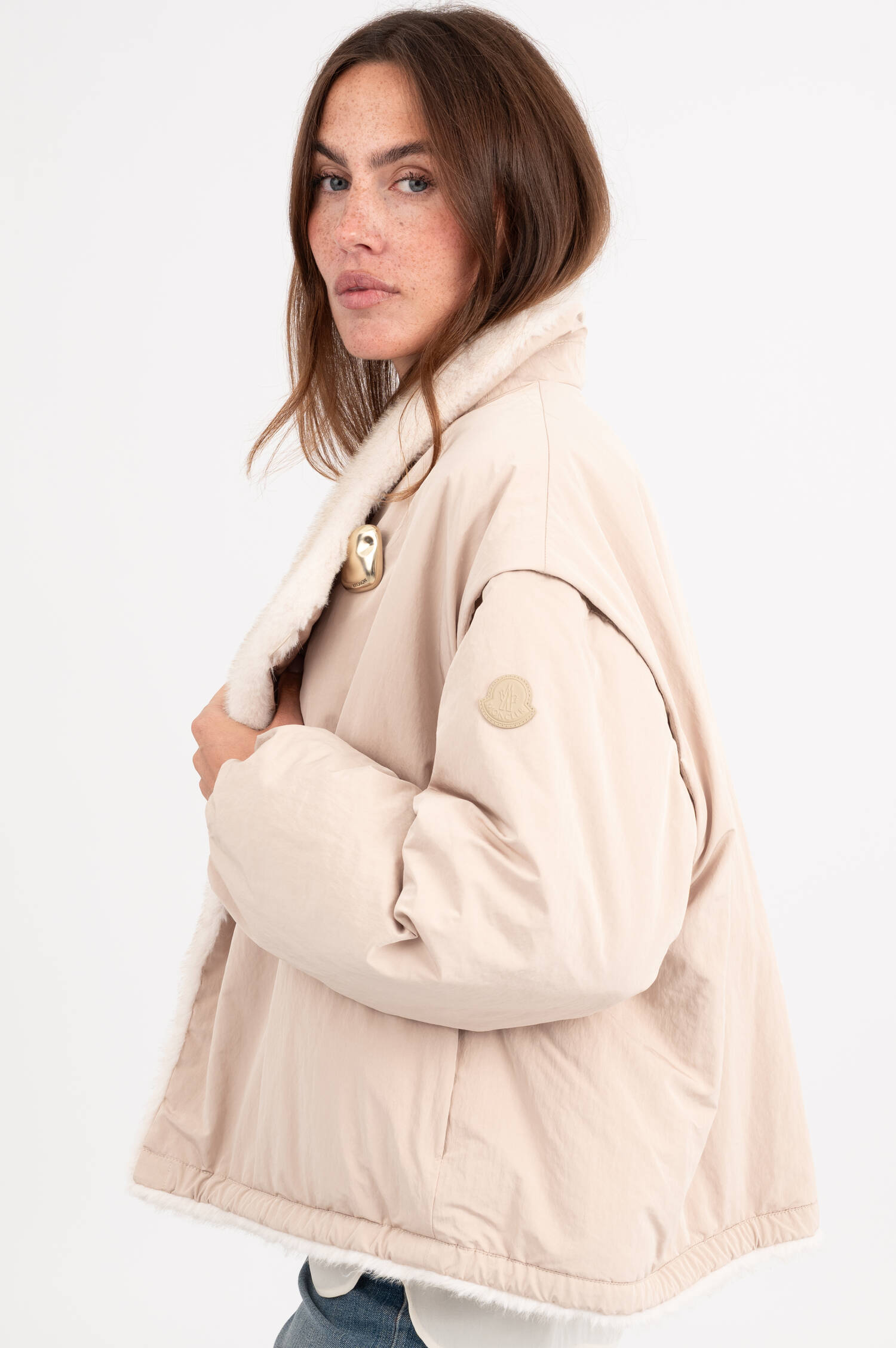 Wendejacke in Creme