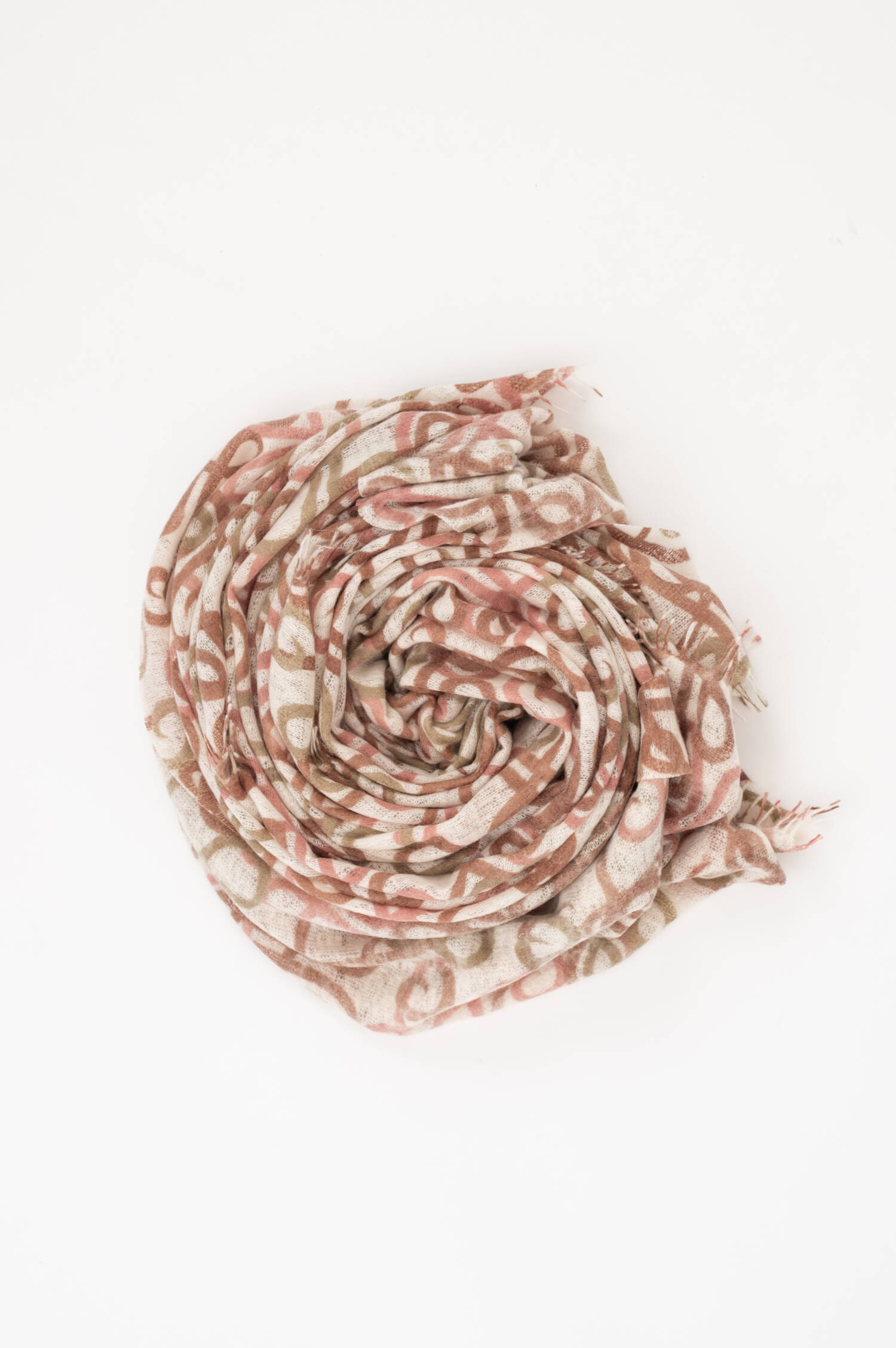 Cashmere-Schal HYDABIG in Weiß/Rosa/Braun Cashmere-Schal HYDABIG in Weiß/Rosa/Braun
