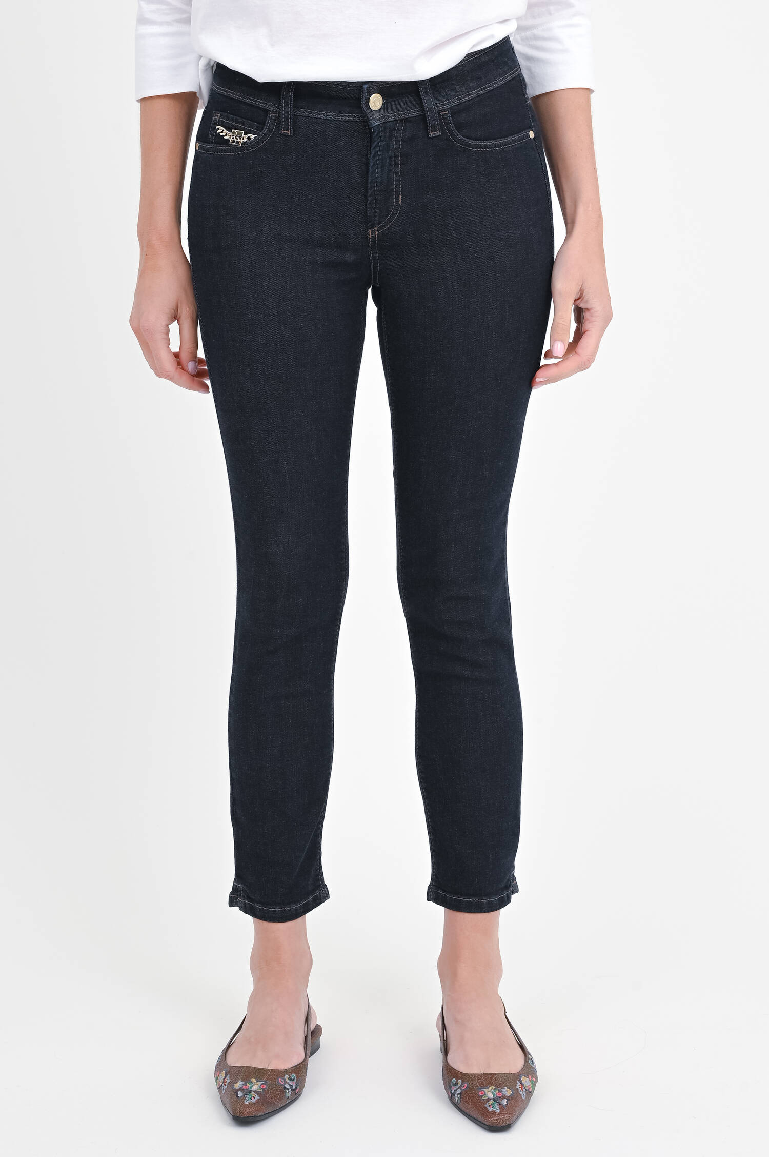 Jeans PIPER SHORT mit Schmuckdetail in Dark Blue