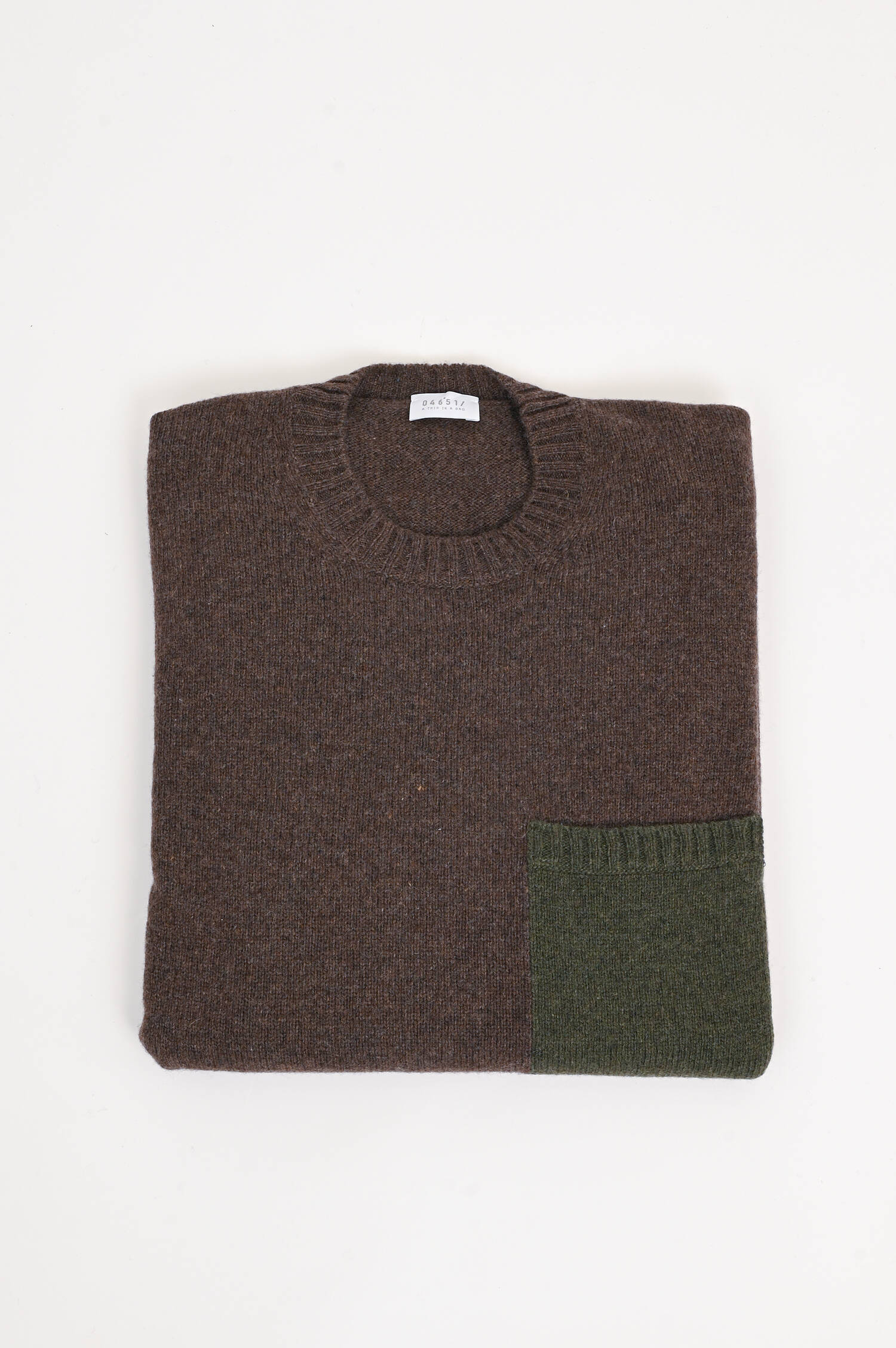 Cashmere-Strickpullover in Braun/Oliv