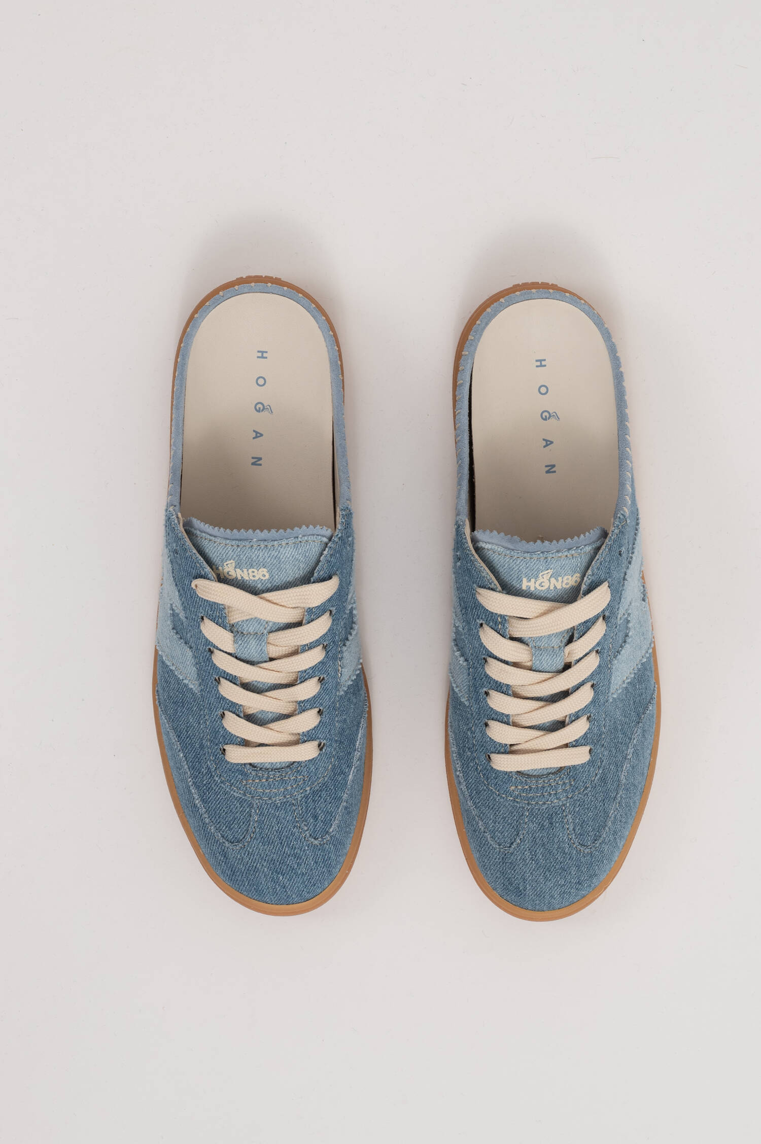 Denim Sneaker Mule in Blau