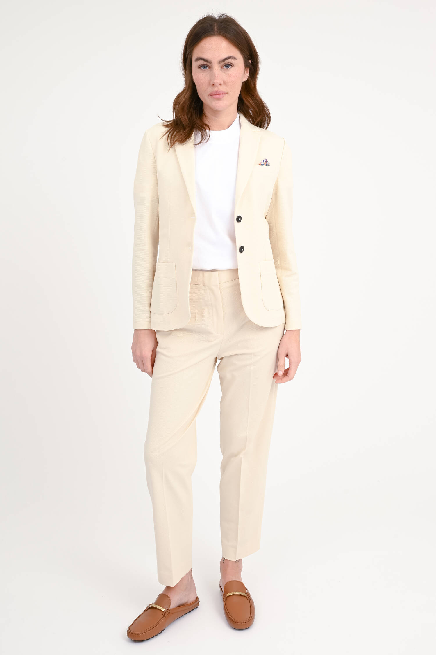 Strukturierte Hose aus Baumwolle in Sugar