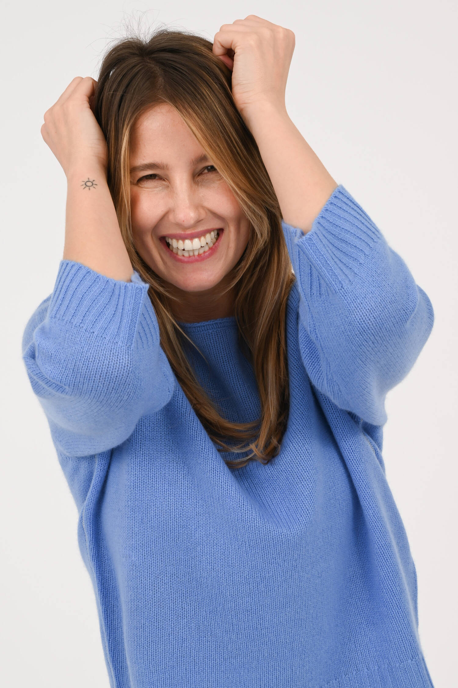 Cashmere Pullover in Surfblue