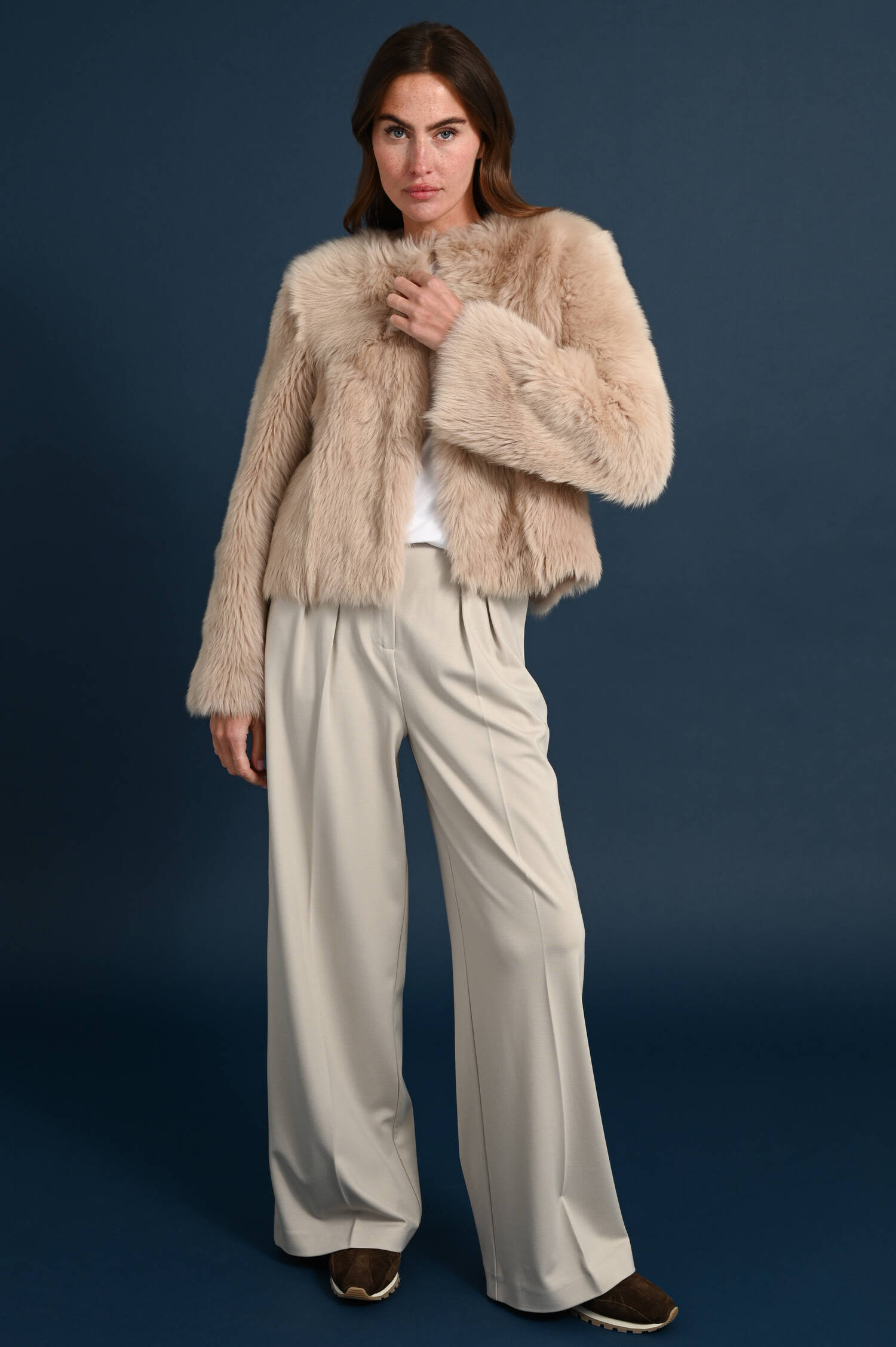 Wendejacke NINA aus Lammleder in Nude