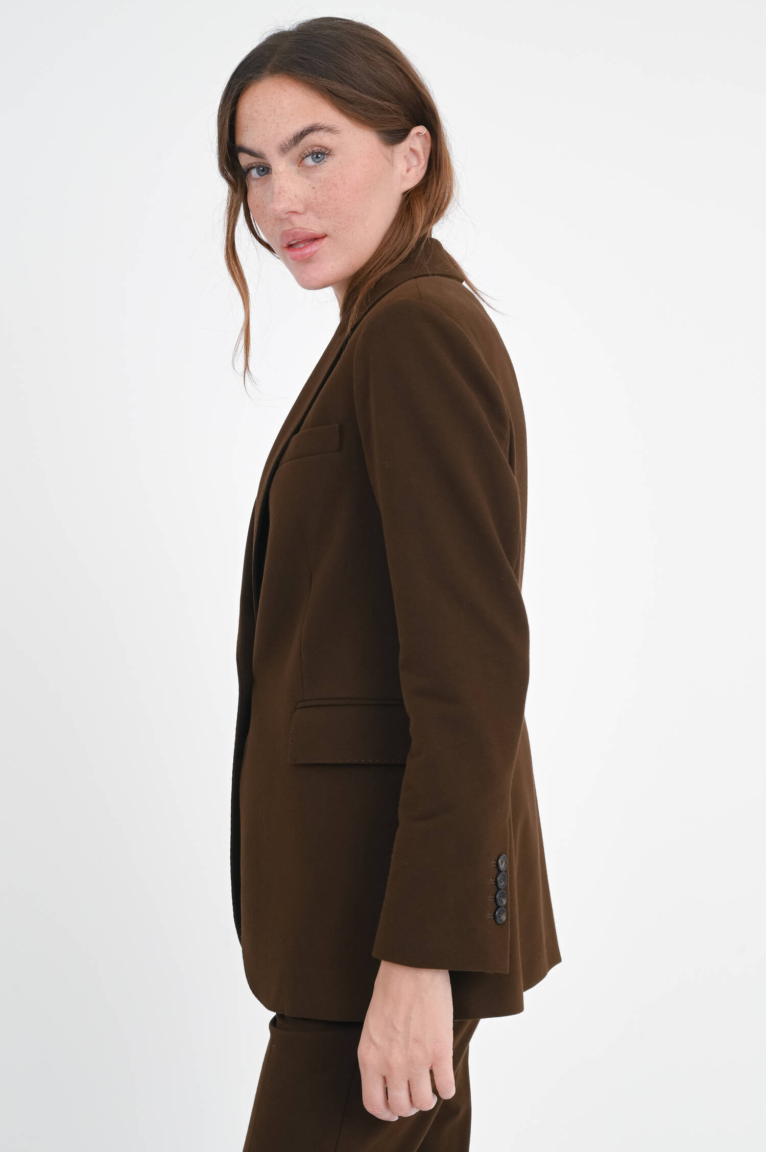 Blazer aus Baumwoll-Mix in Chocolate