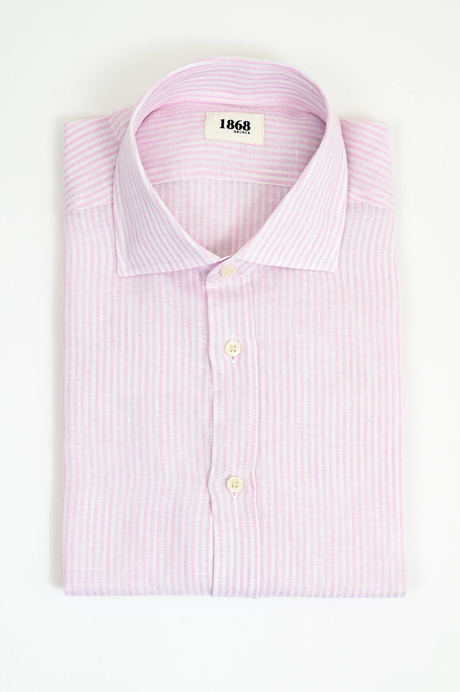 Leinenhemd mit schmalen Streifen in Rosa/Weiß Leinenhemd mit schmalen Streifen in Rosa/Weiß