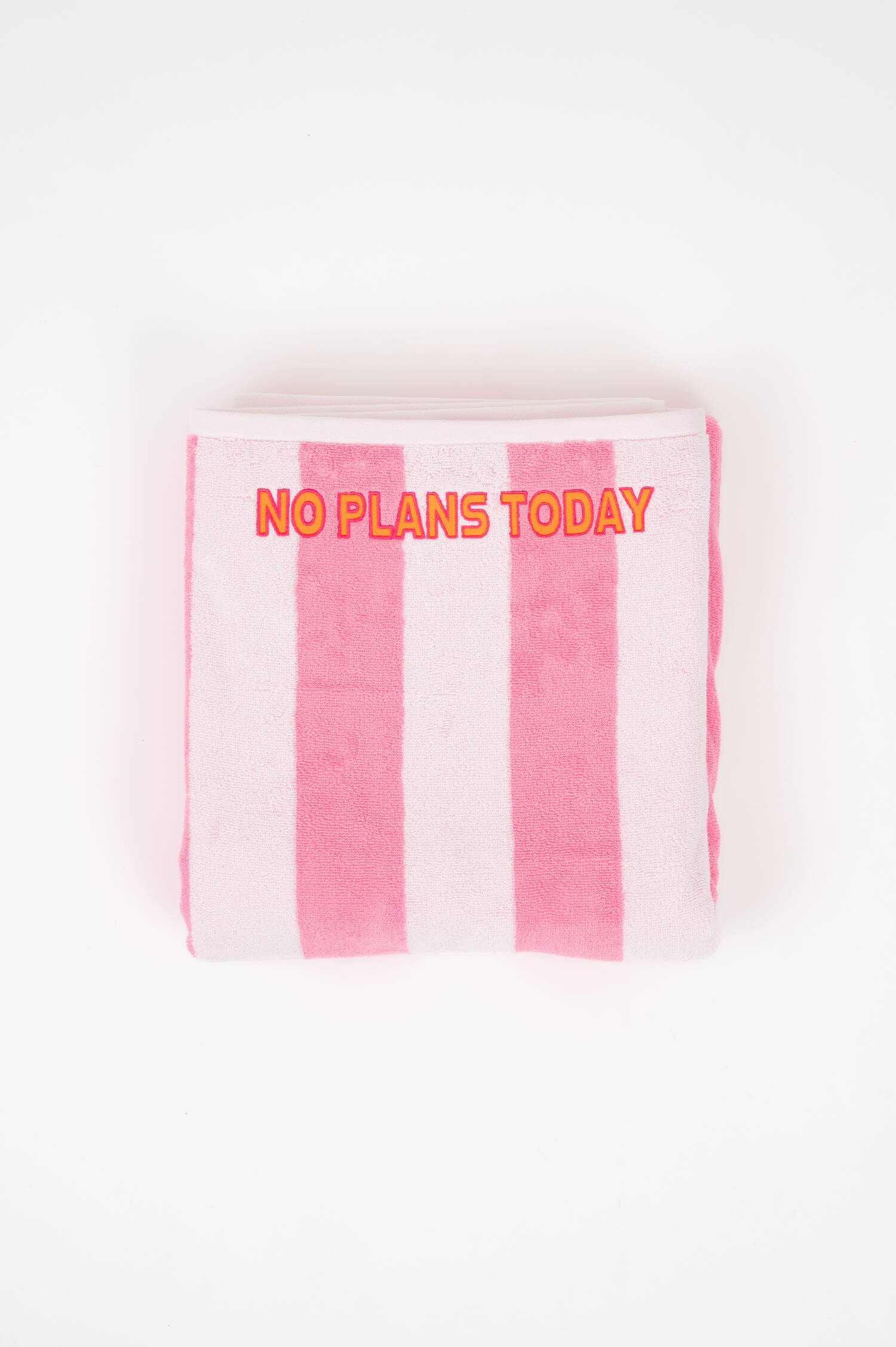 Frottee Strandtuch in Rosa/Weiß gestreift