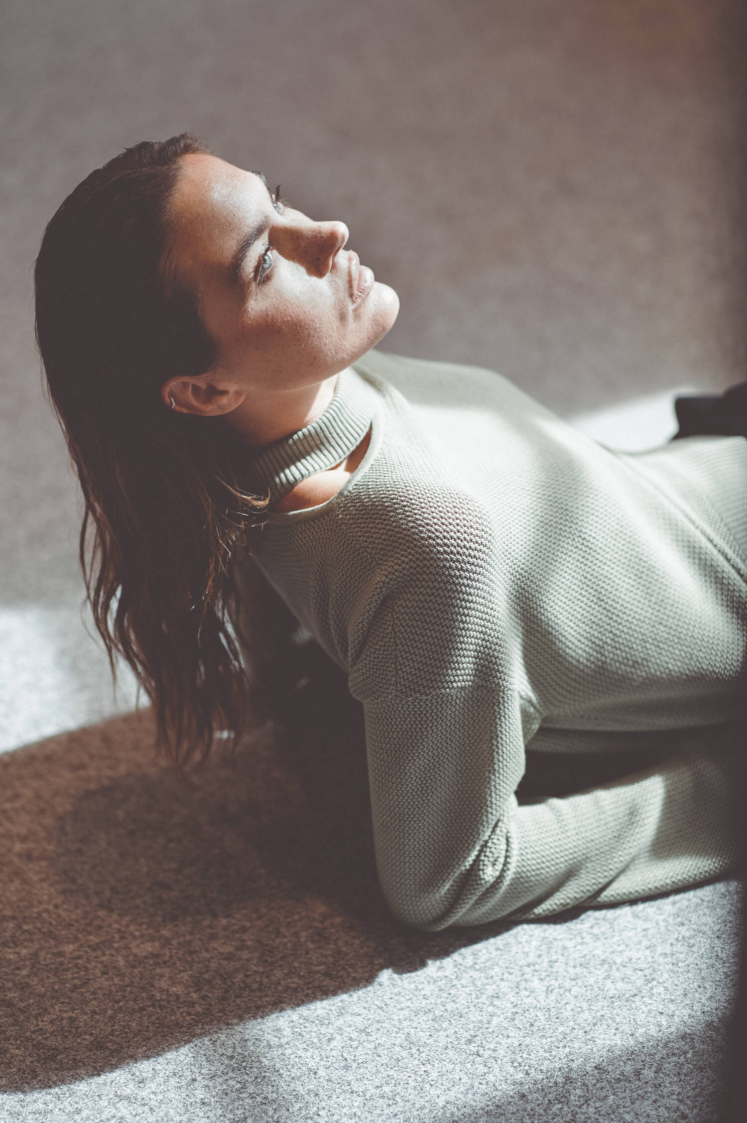 Langarm-Pullover mit Kragen-Detail in Dark Sage Langarm-Pullover mit Kragen-Detail in Dark Sage