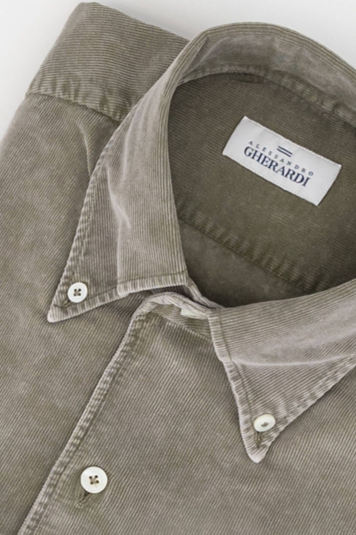 Cord Button-Down Hemd in Grau