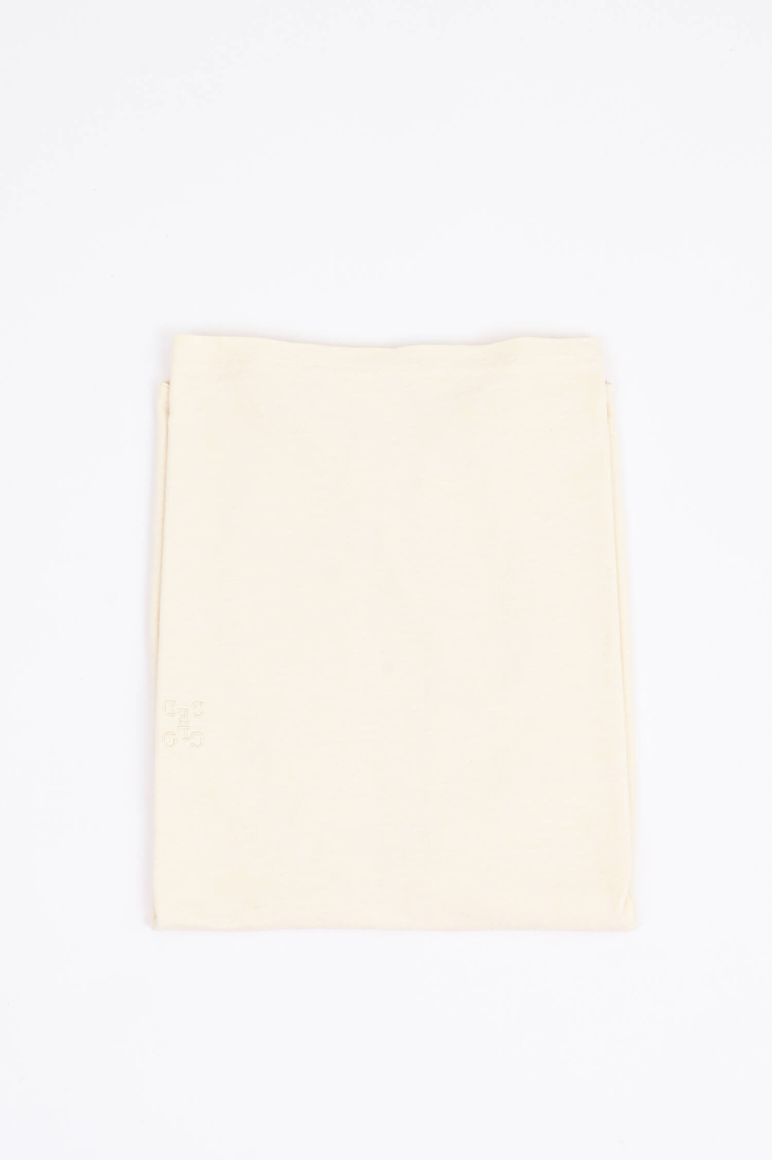 T-Shirt mit Logo-Stickerei in Creme