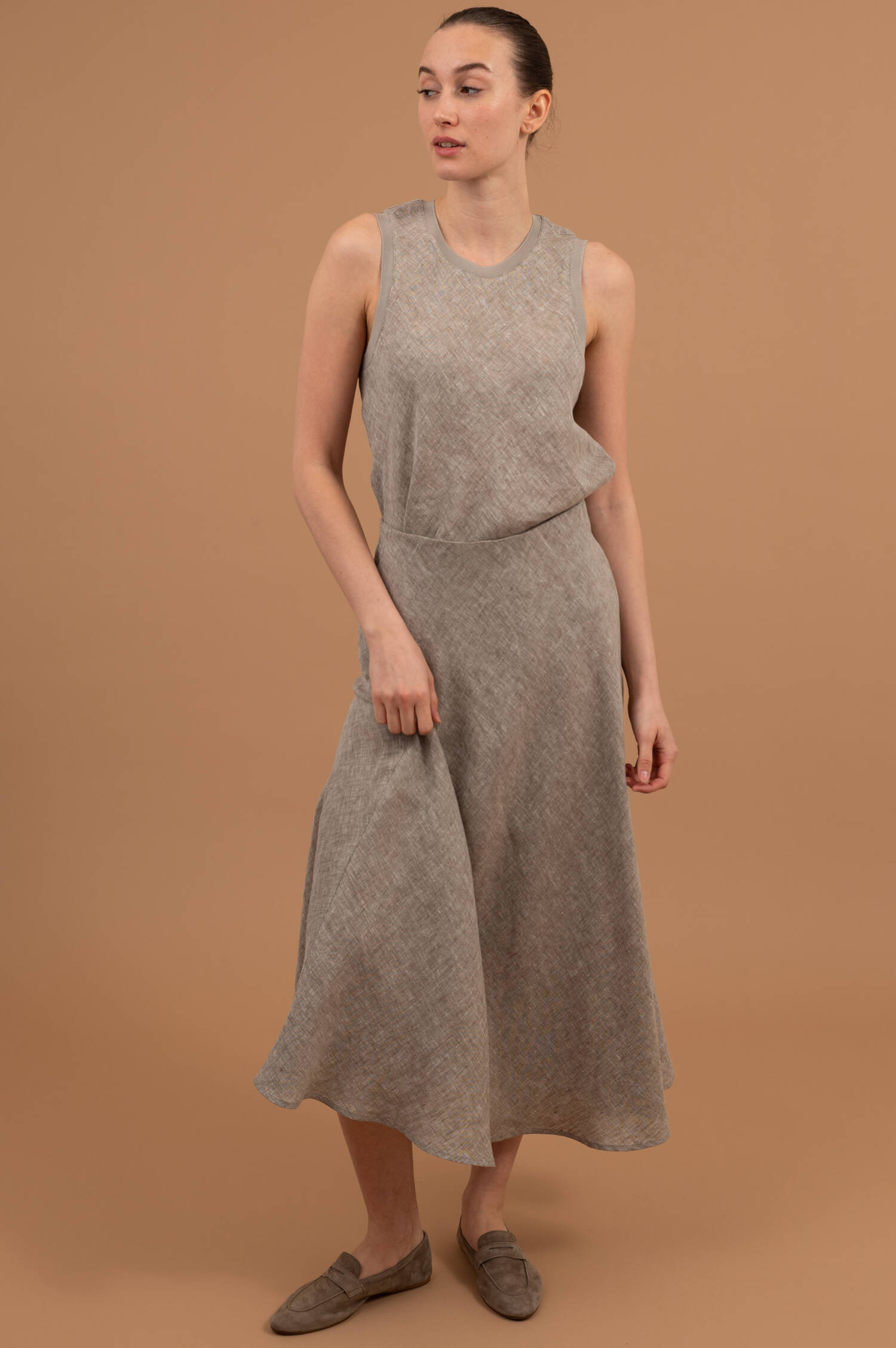 Leinenrock RANNI in Braun