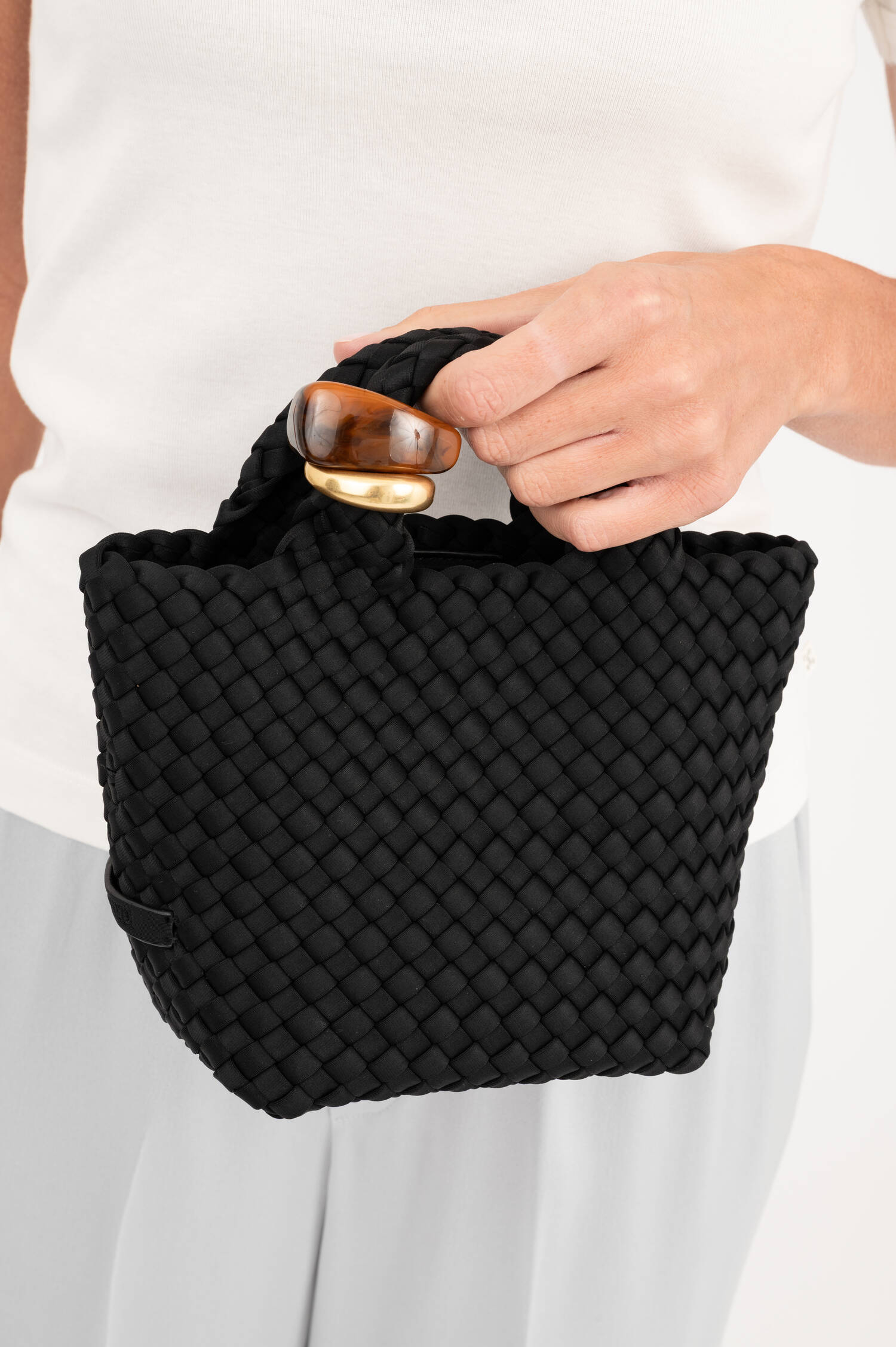 Handtasche ST. BARTHS PETIT TOTE BEADS in Schwarz Handtasche ST. BARTHS PETIT TOTE BEADS in Schwarz