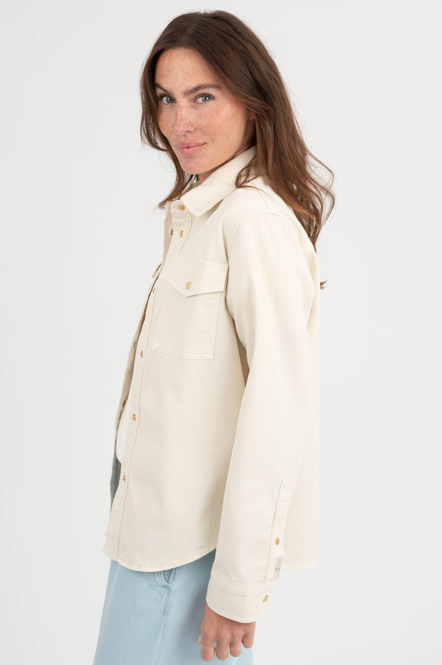 Denim Bluse in Off-White