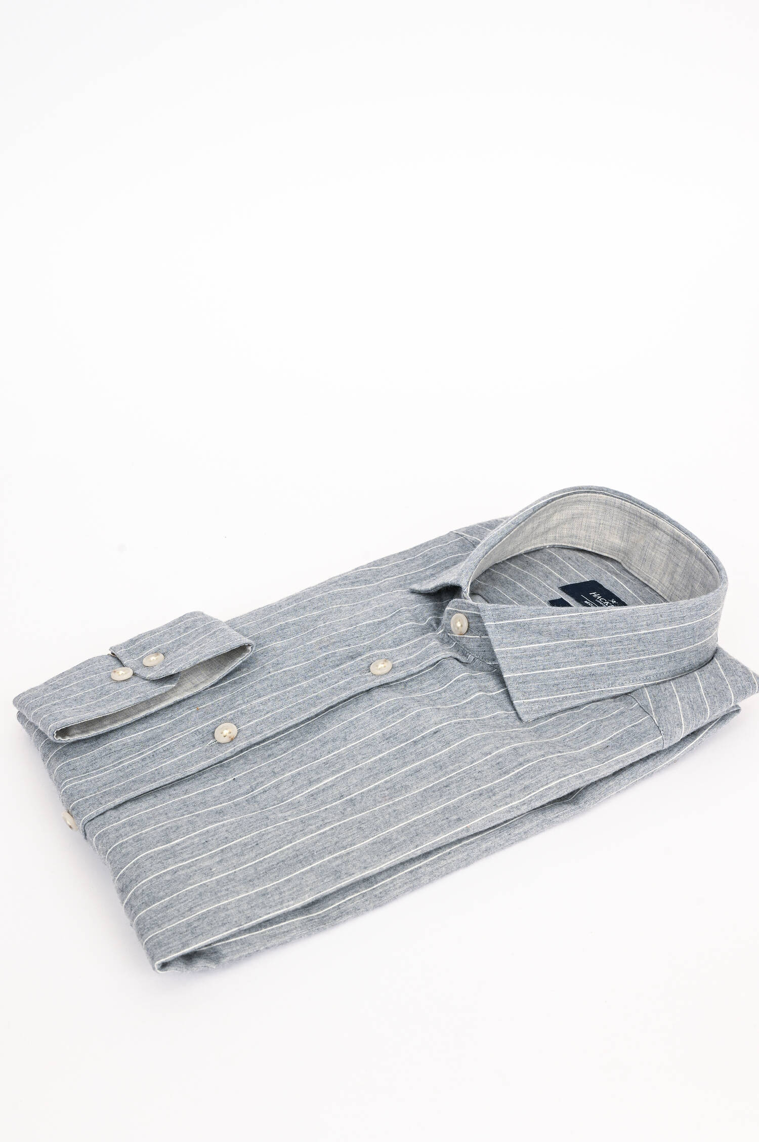 Hemd mit Nadelstreifen in Hellgrau/Weiß